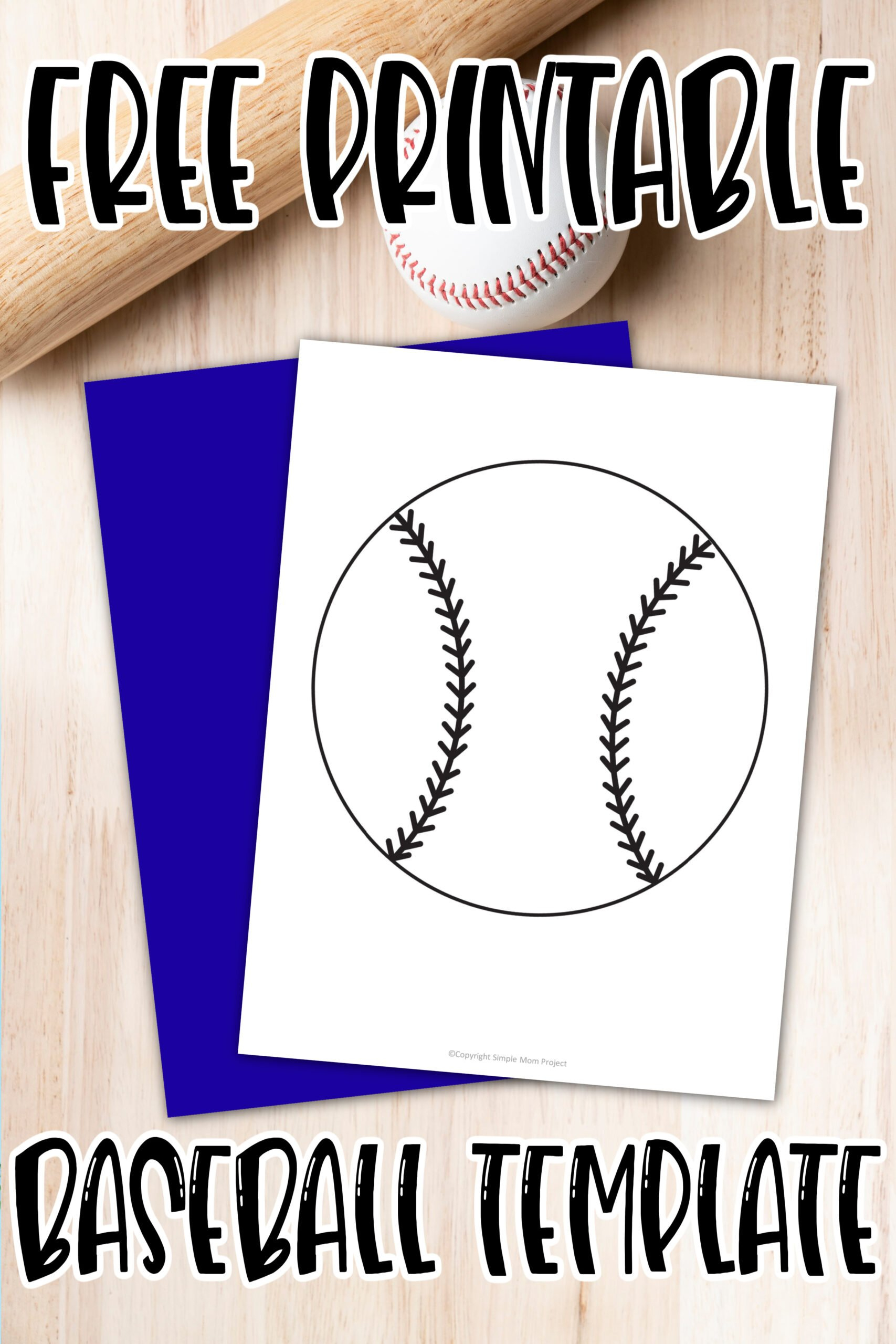Free Printable Baseball Template – Simple Mom Project in Free Baseball Printables