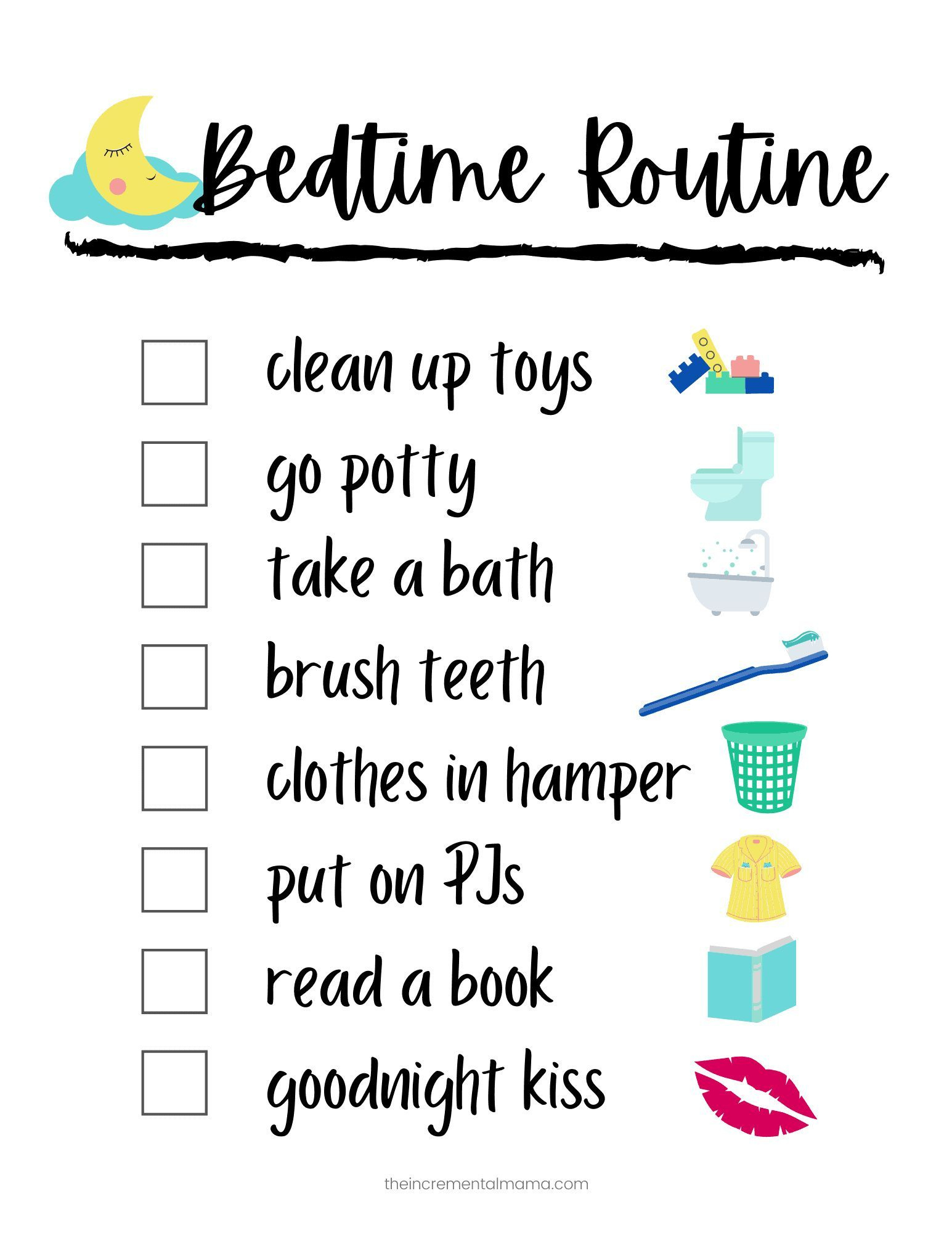 Free Printable Bedtime Routine Chart | Kids Routine Chart, Kids intended for Free Printable Bedtime Routine Chart