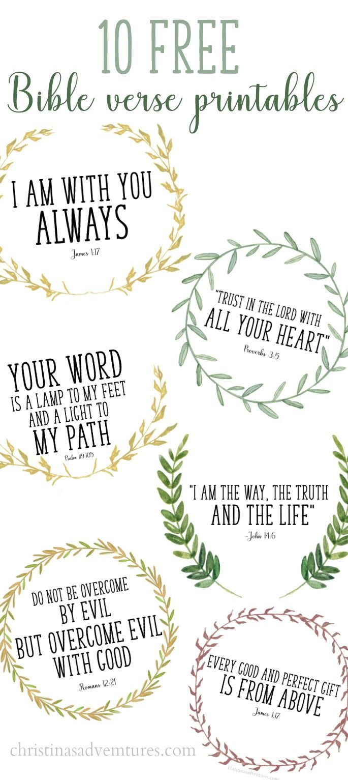 Free Printable Bible Verses For The Whole Family pertaining to Free Scripture Printables