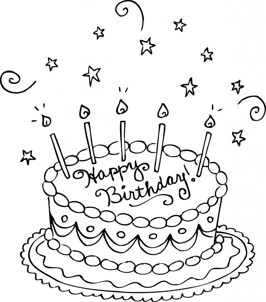 Free Printable Birthday Cake Coloring Pages For Kids | Birthday intended for Free Printable Pictures of Birthday Cakes