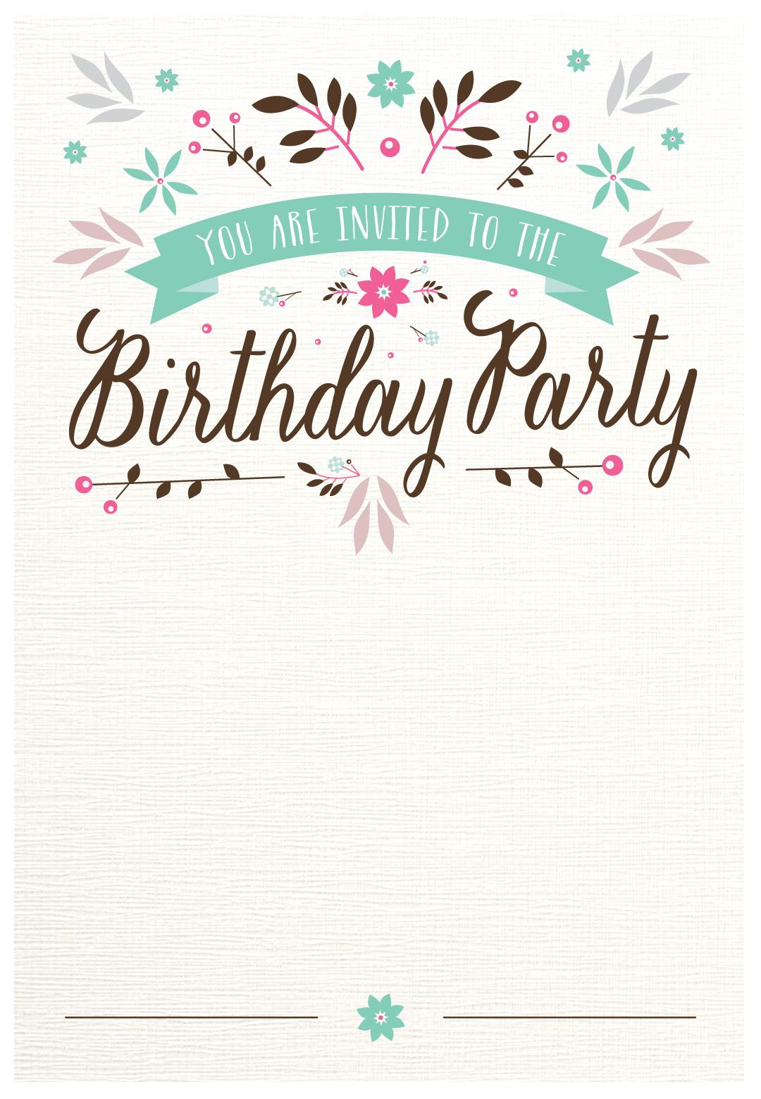 Free Printable Birthday Invitations Template | Birthday Party intended for Free Printable Birthday Invitation Cards