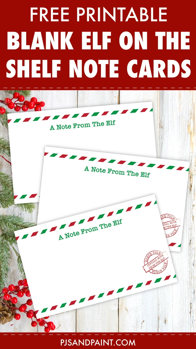 Free Printable Blank Elf On The Shelf Note Cards - Pjs And Paint inside Free Printable Elf Stationery