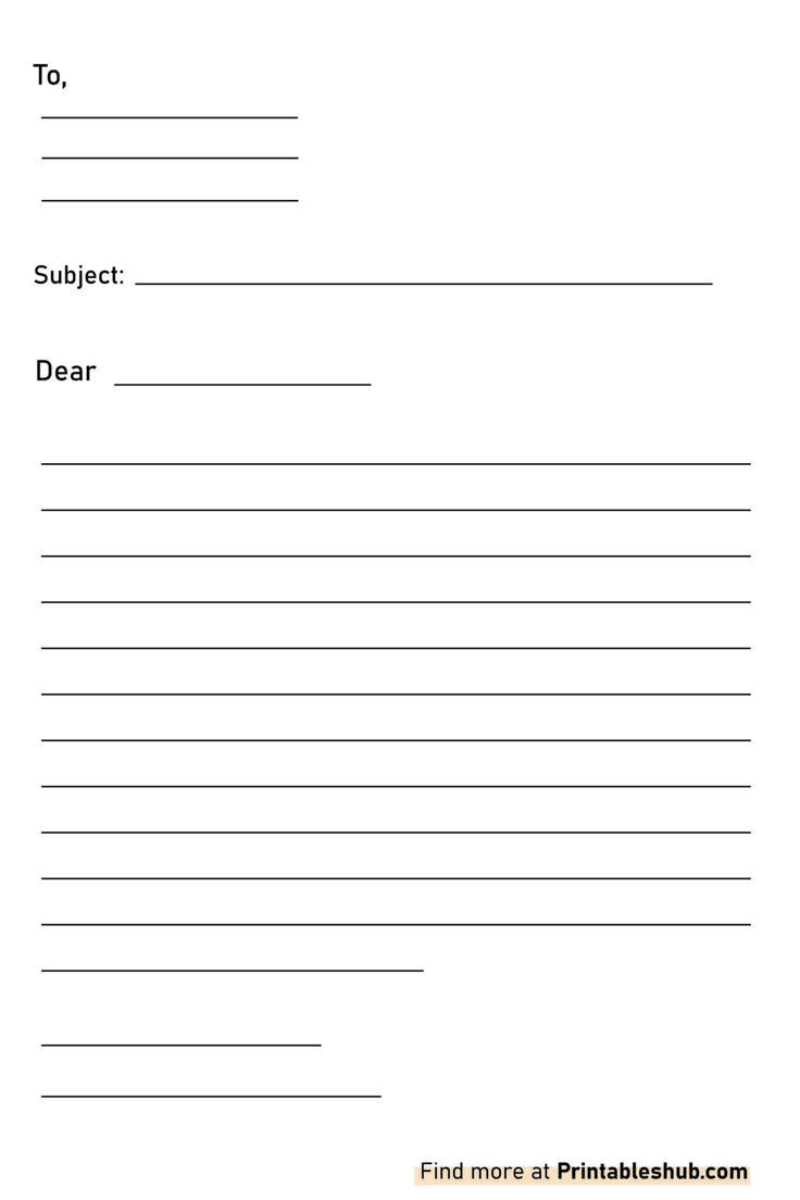 Free Printable Blank Letter Template Pdf | Letter Templates, Free within Free Printable Letter Writing Templates