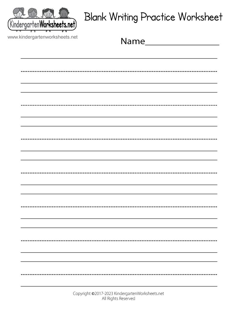 Free Printable Blank Writing Practice Worksheet within Free Printable Blank Handwriting Worksheets