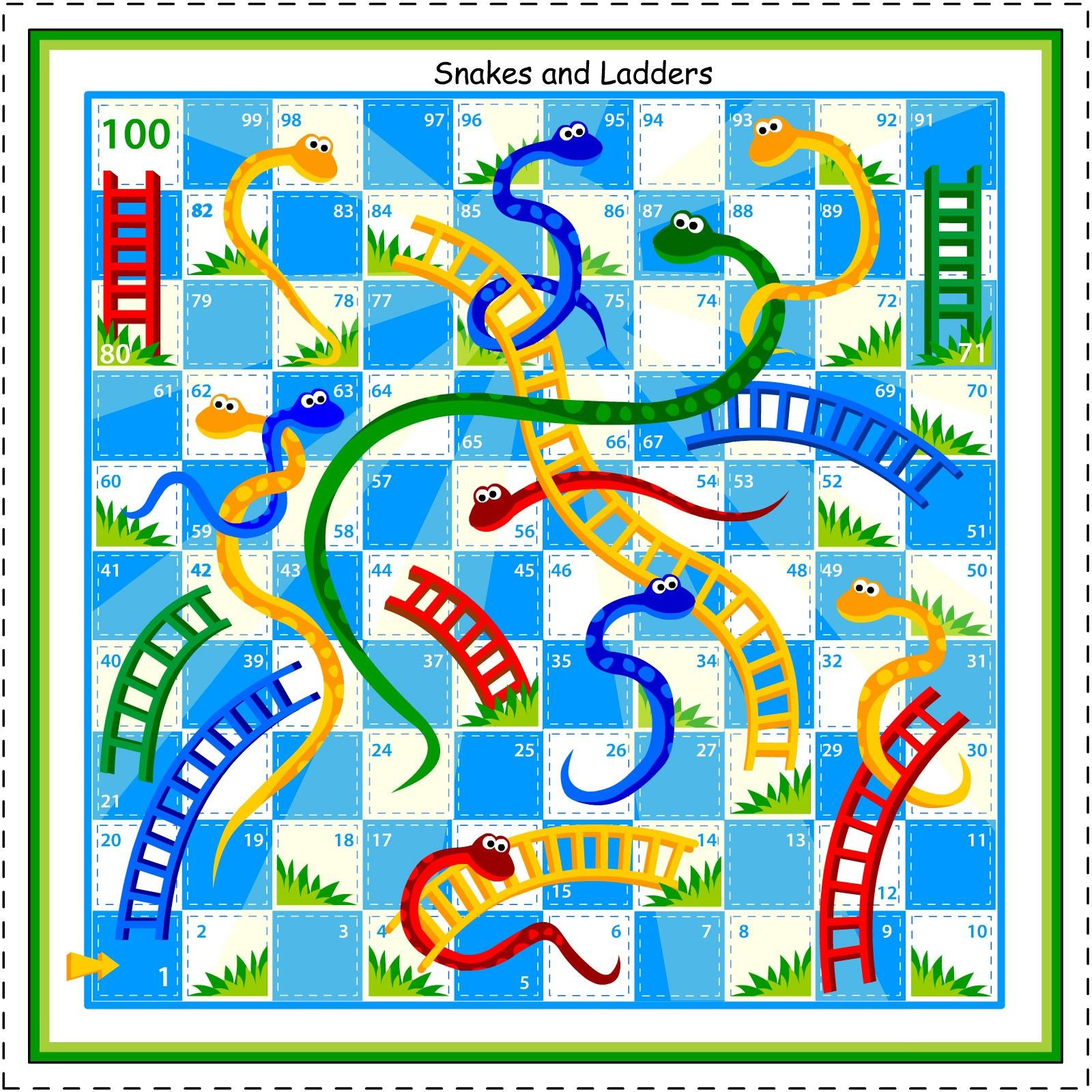 Free Printable Board Games For Kids pertaining to Free Snakes And Ladders Printable