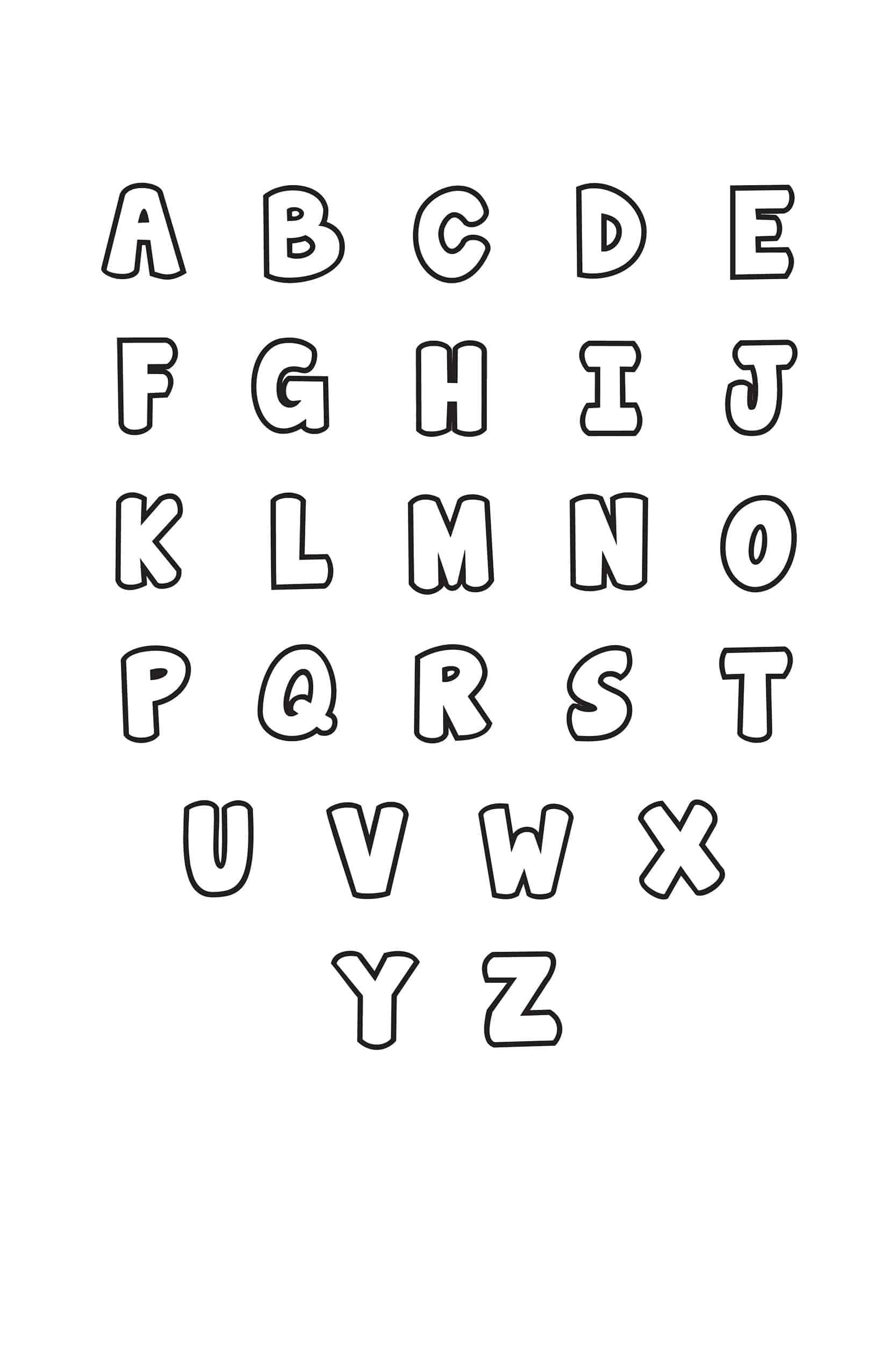 Free Printable Bubble Letter Alphabet Stencils - Freebie Finding Mom in Free Printable Alphabet Stencils Templates