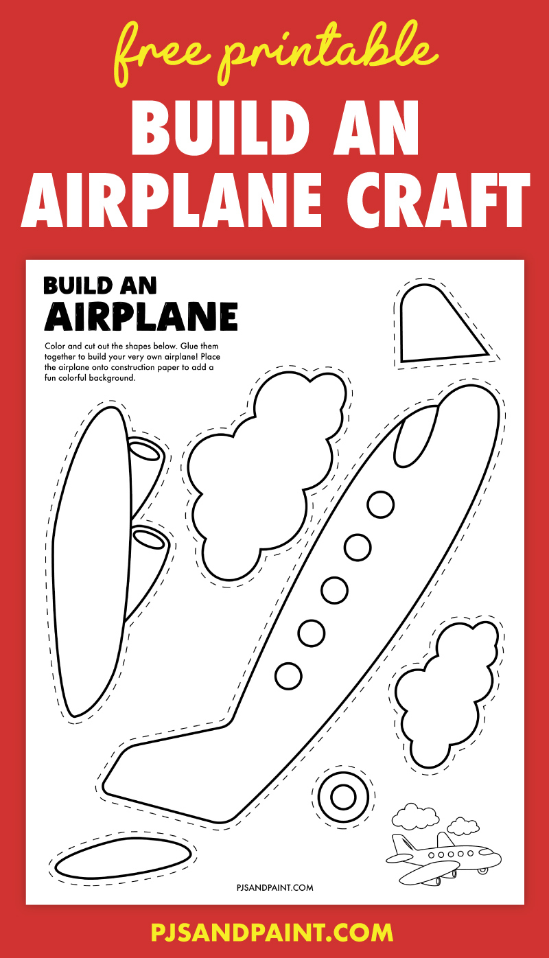 Free Printable Build An Airplane Craft - Pjs And Paint in Free Printable Airplane Template