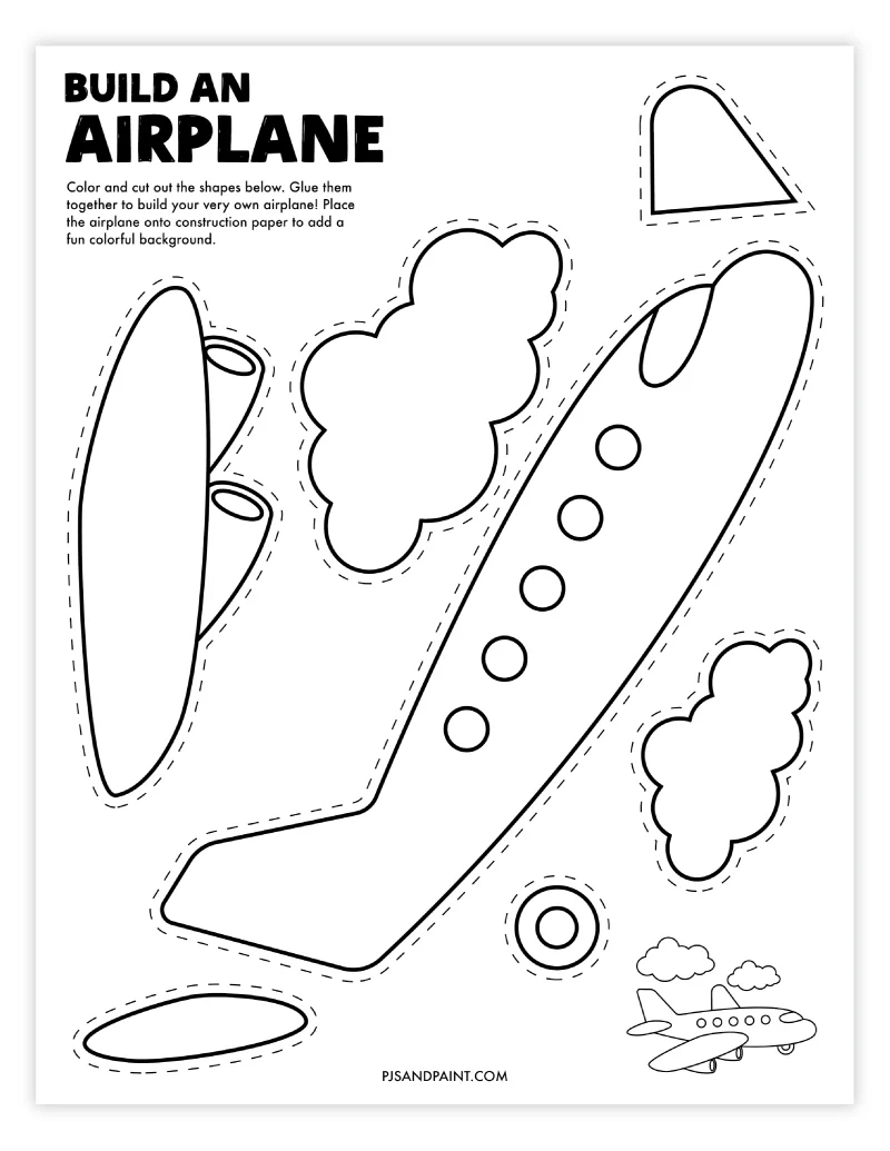 Free Printable Build An Airplane Craft - Pjs And Paint regarding Free Printable Airplane Template