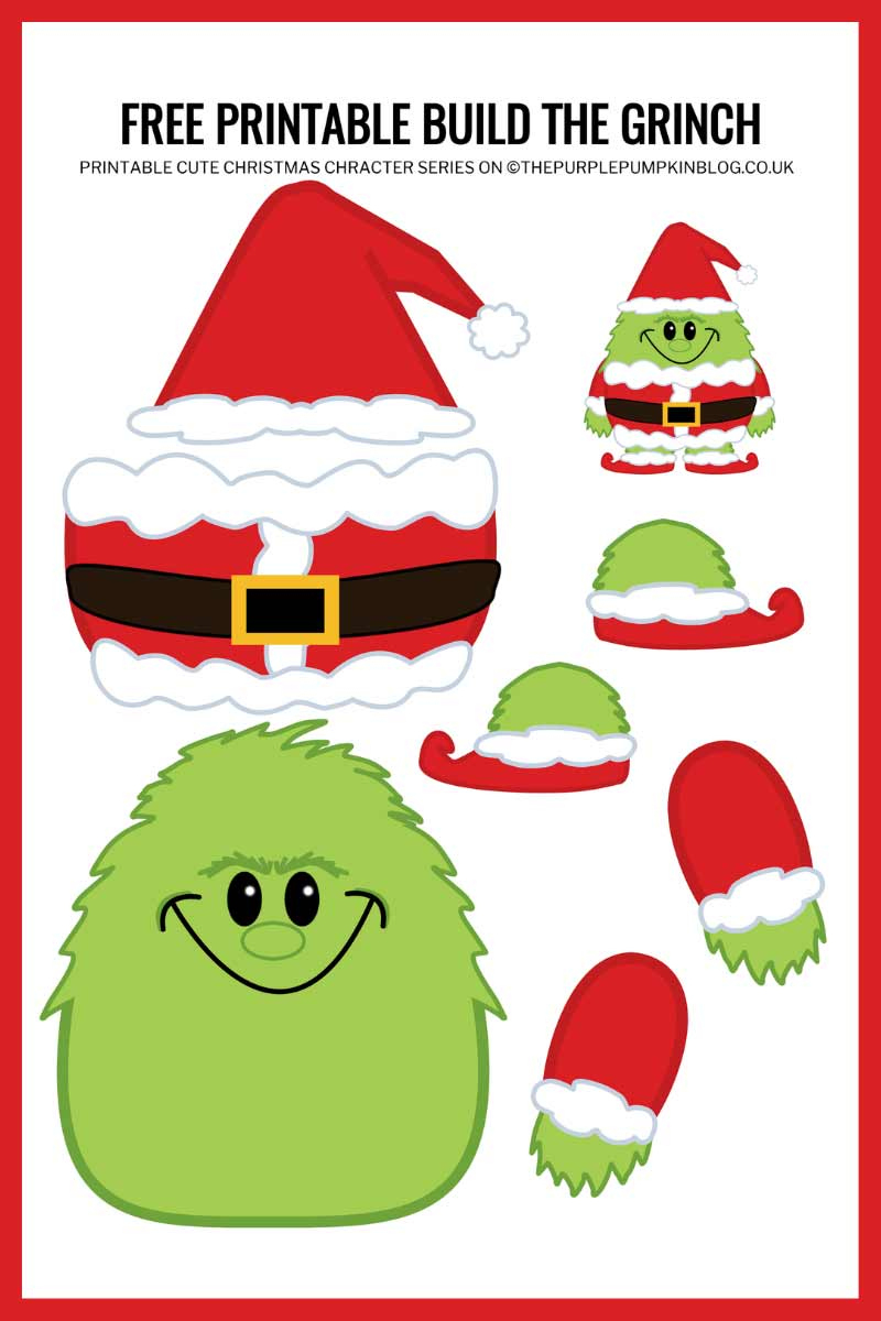Free Printable Build The Grinch Paper Template (Christmas Craft) inside Free Grinch Printables