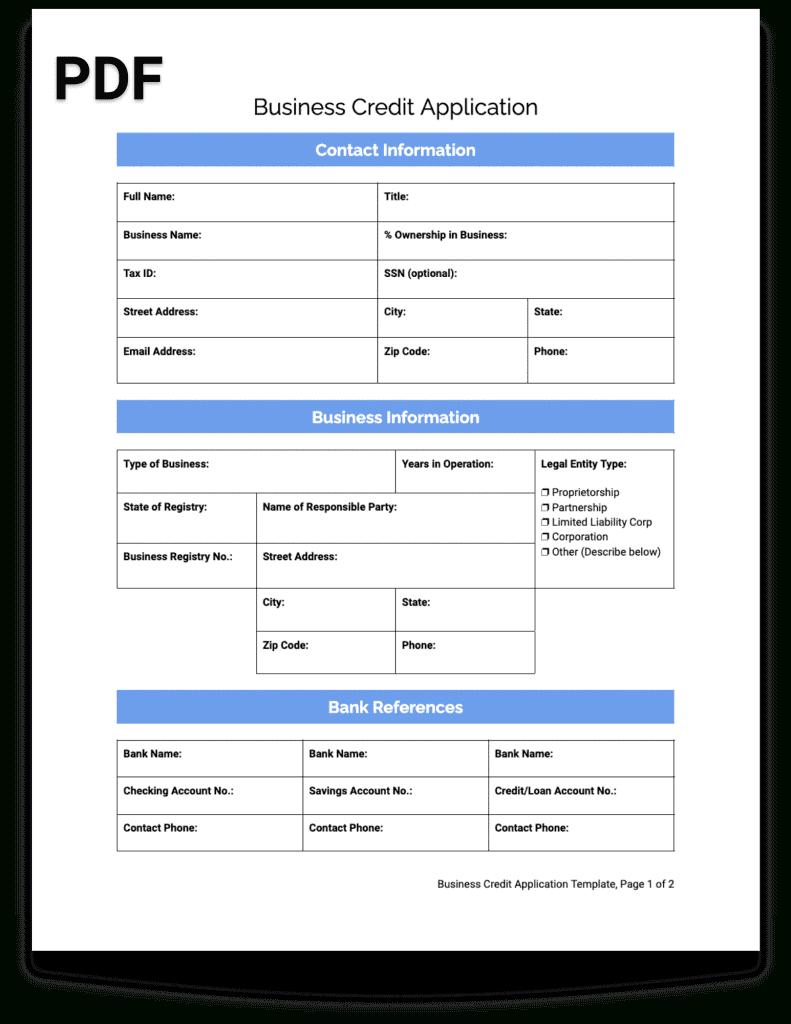 Free, Printable Business Credit Application Template (Plus, How To inside Free Printable Business Credit Application Form