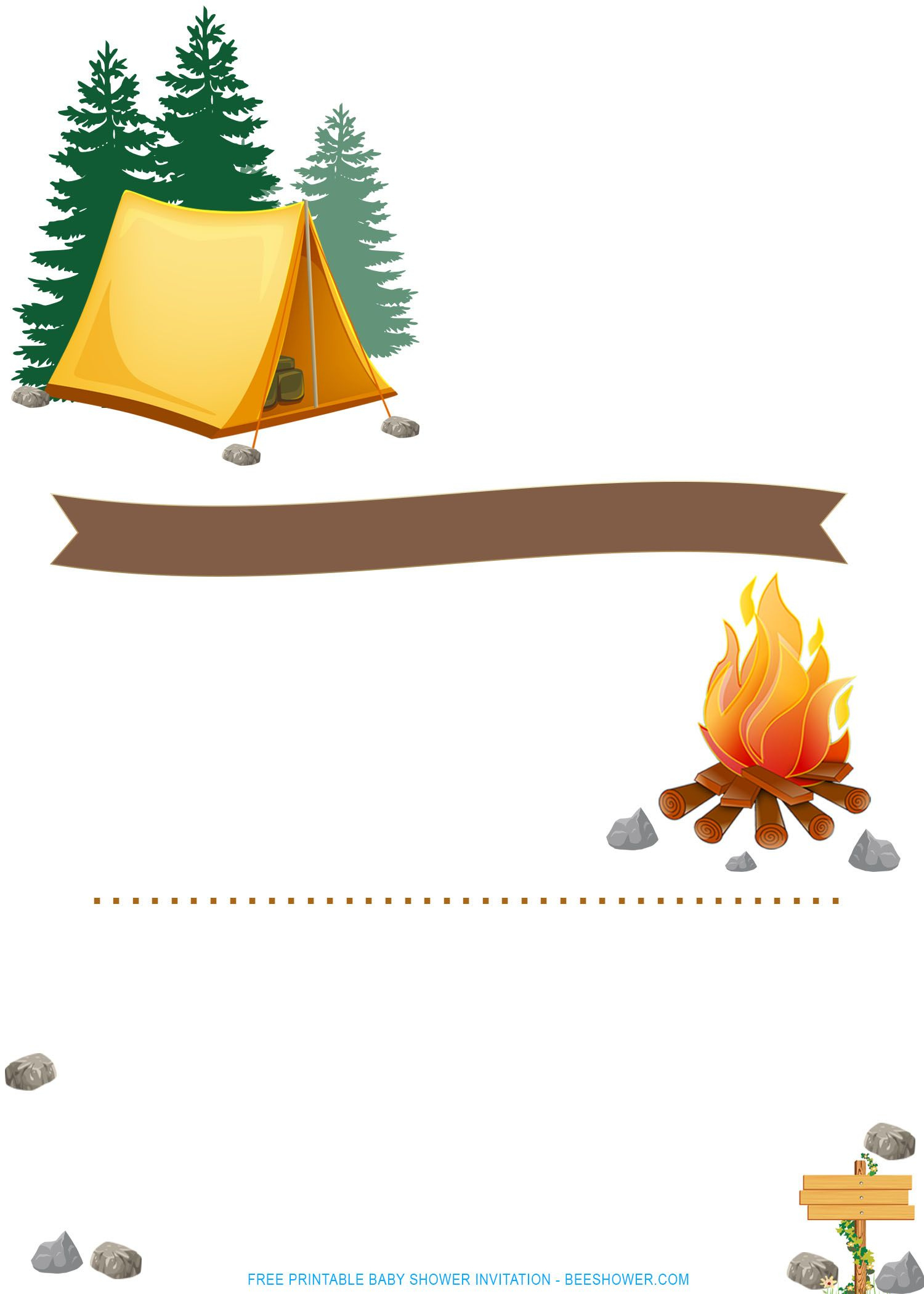 Free Printable) - Camping Party Invitation Templates | Camping throughout Free Printable Camping Themed Birthday Invitations