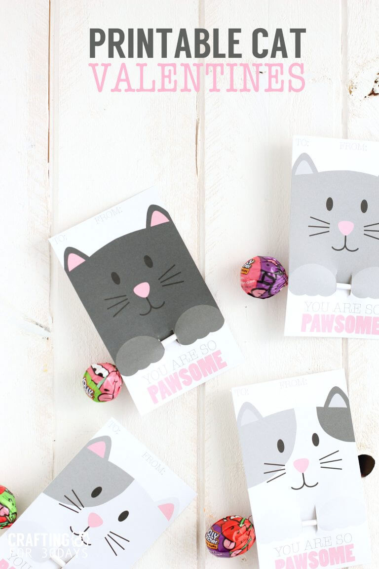 Free Printable Cat Valentine Cards intended for Free Printable Cat Valentine Cards