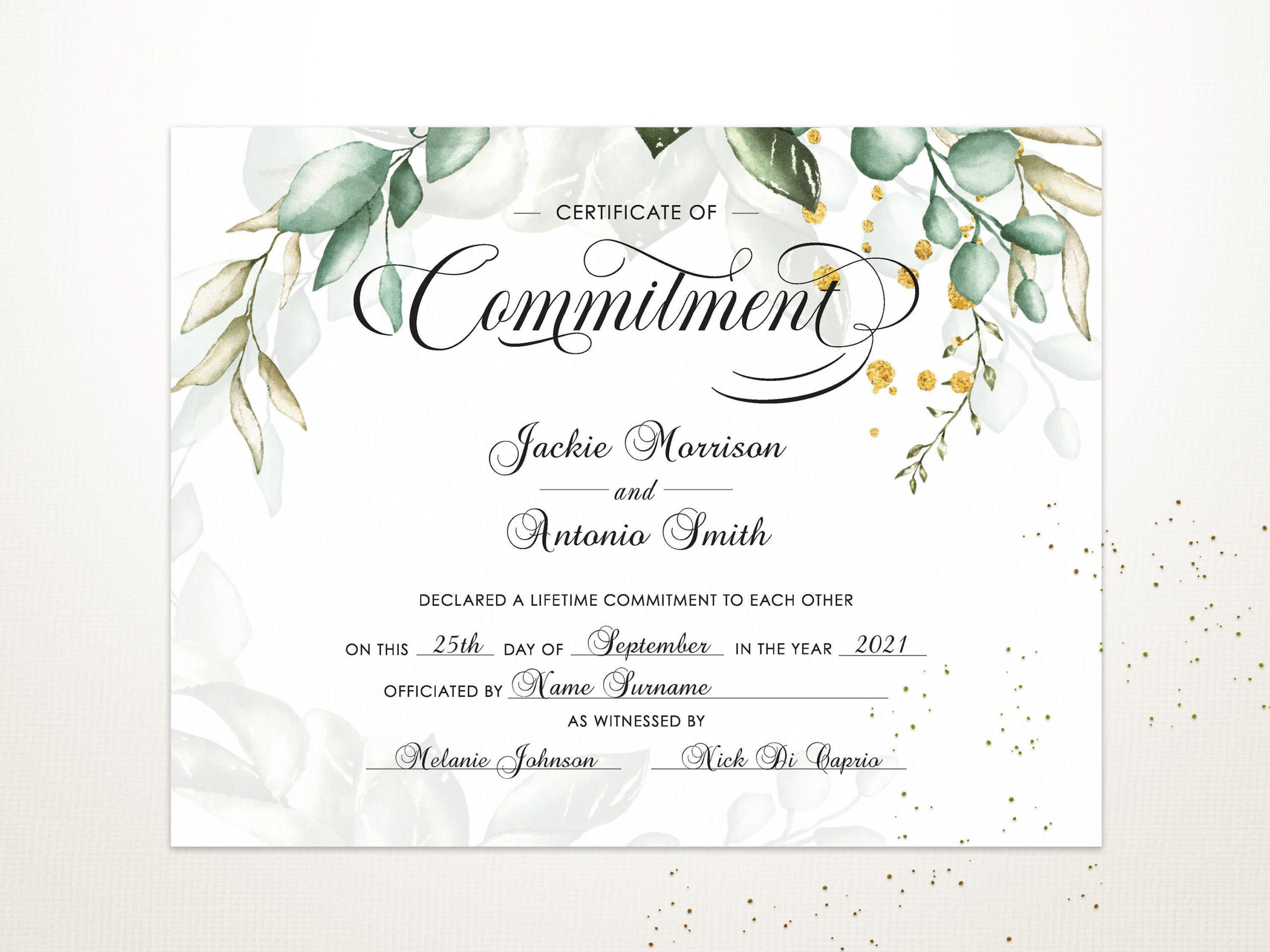 Free Printable Certificate Of Commitment Template - Printable pertaining to Commitment Certificate Free Printable