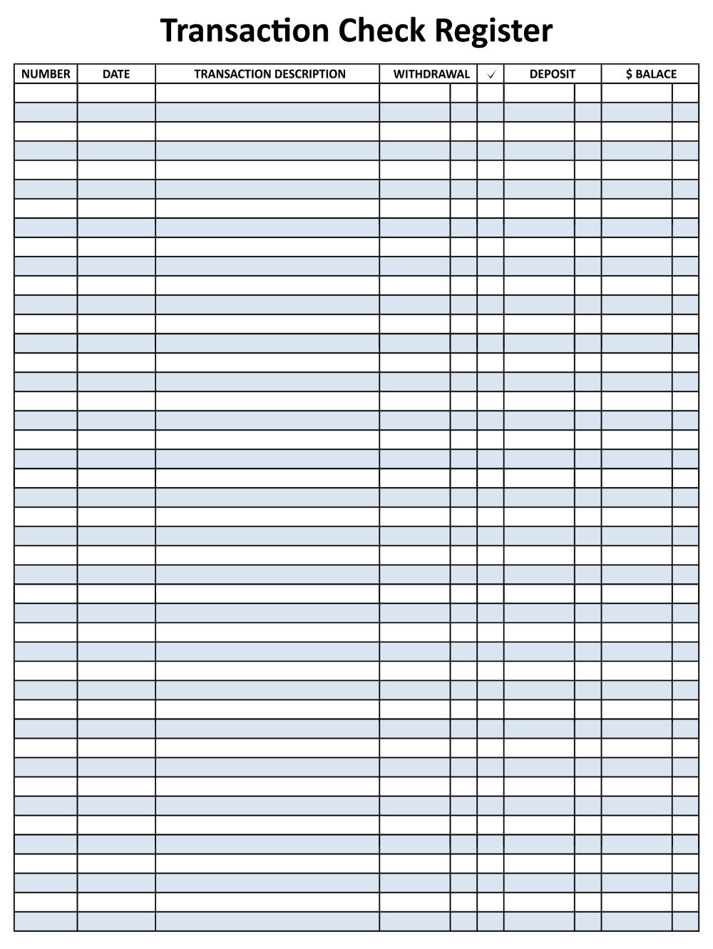 Free Printable Check Registers For Checkbooks | Printablee pertaining to Free Printable Checkbook Register