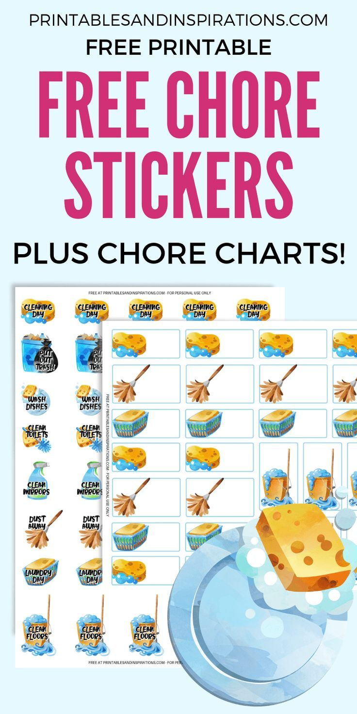 Free Printable Chore Charts And Chore Planner Stickers inside Chore Stickers Free Printable