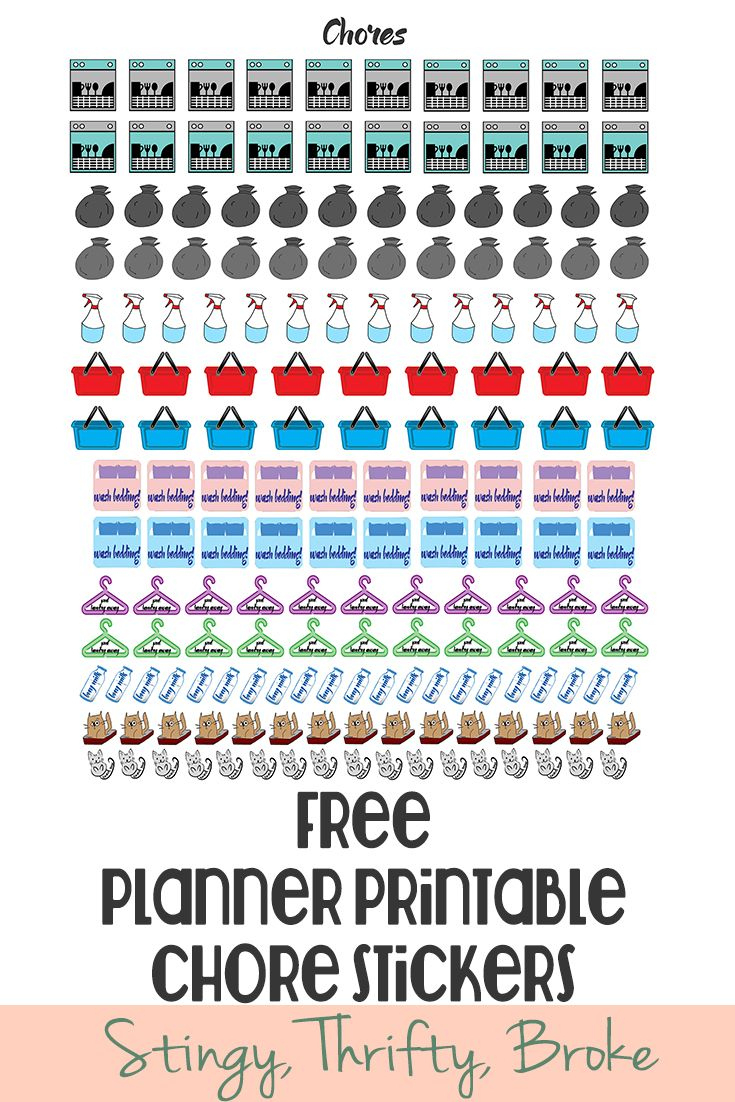 Free Printable Chores Stickers | Terminplaner, Bedruckbare in Chore Stickers Free Printable