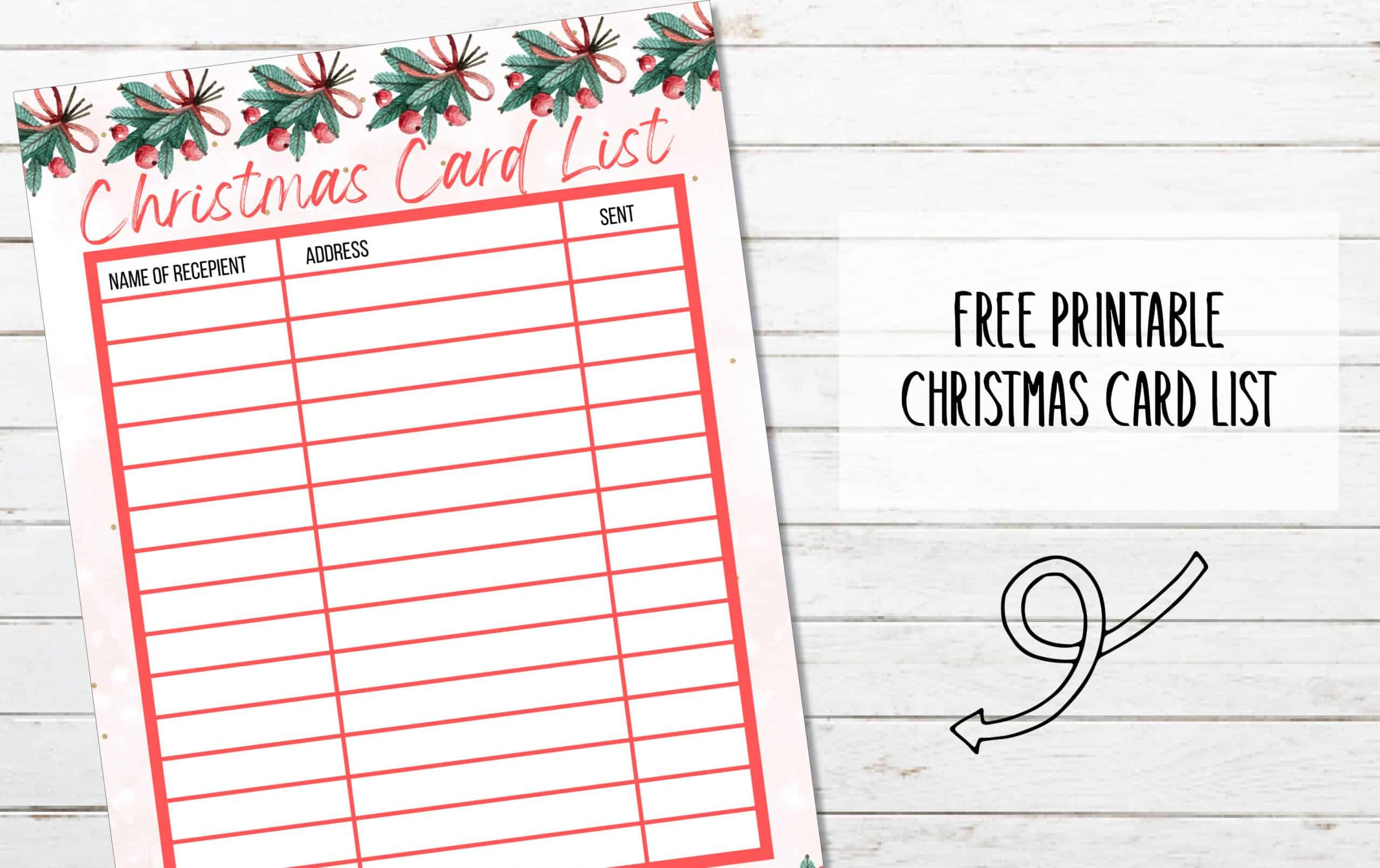 Free Printable Christmas Card List - My Printable Home with regard to Free Printable Christmas Card List Template