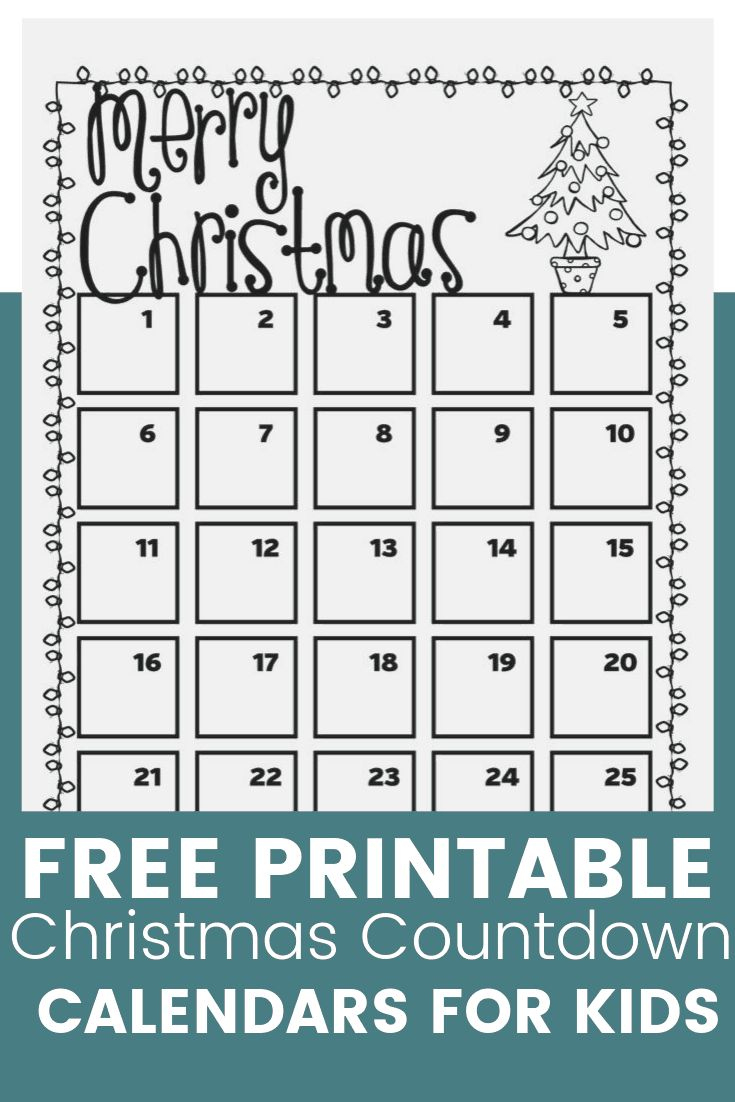 Free Printable Christmas Countdown Calendars For Kids | Kids throughout Christmas Countdown Free Printable