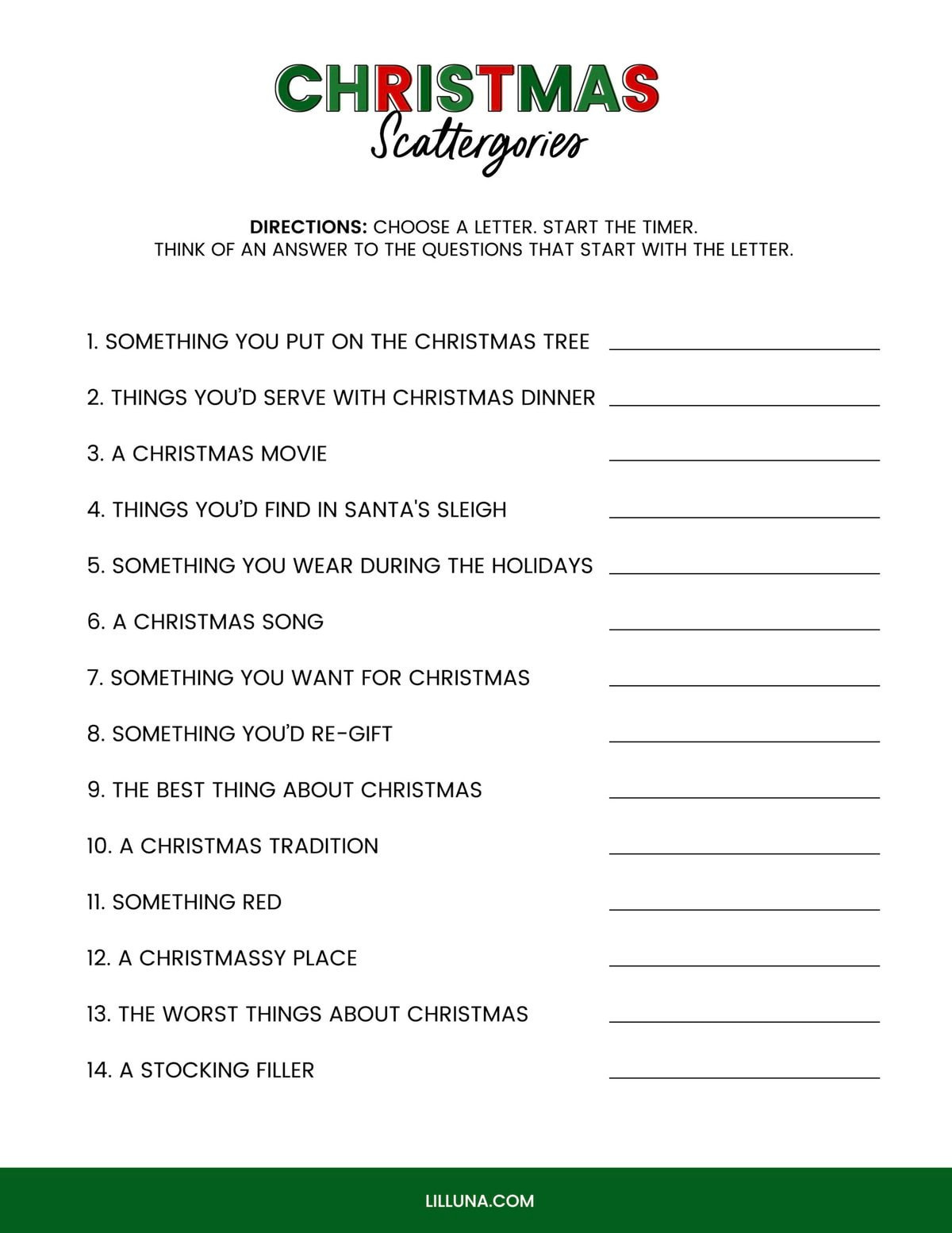 Free Printable Christmas Games {4 Freebies} | Lil' Luna in Free Printable Christmas Family Games