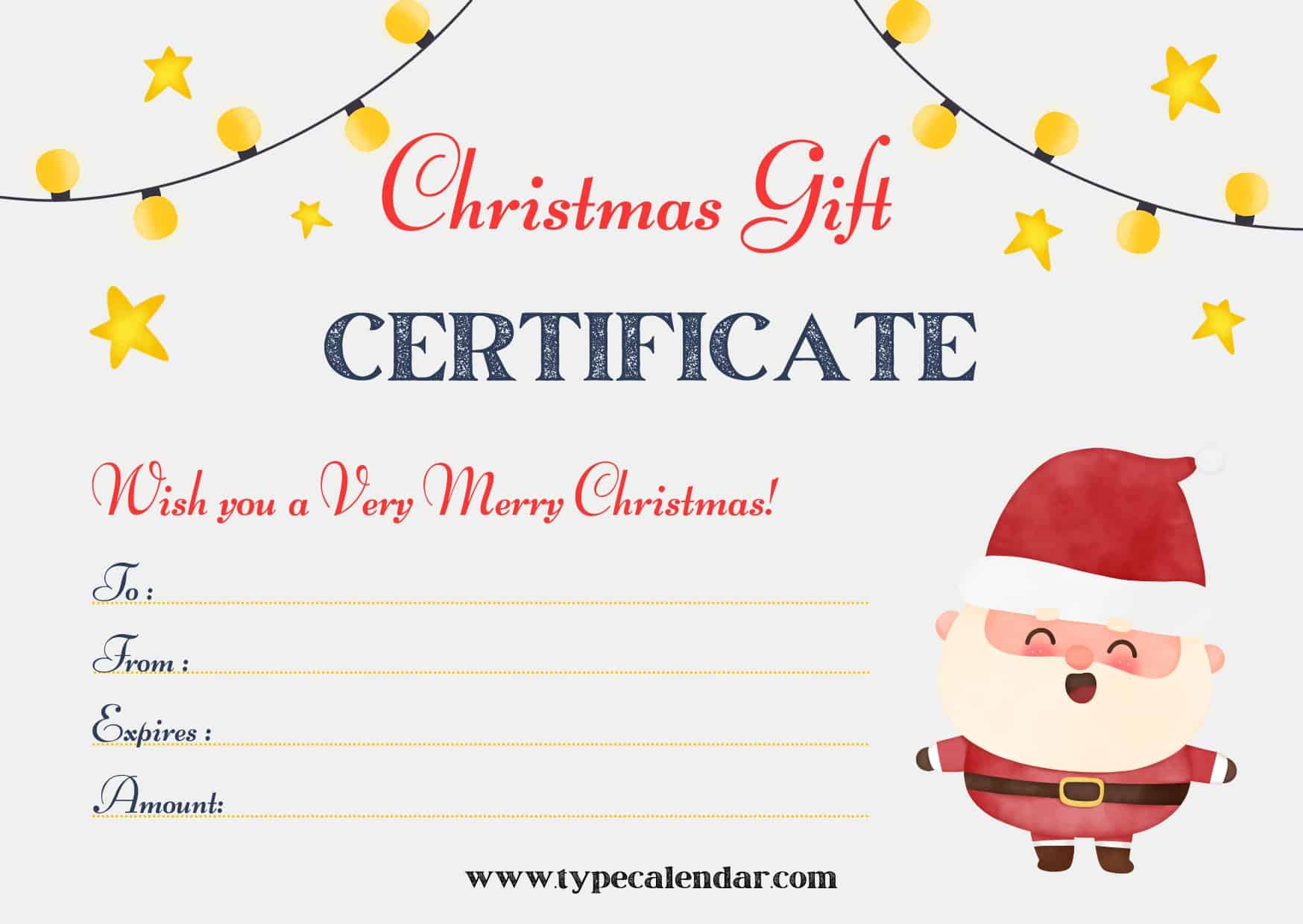 Free Printable Christmas Gift Certificate Templates [Pdf, Word] Blank inside Free Printable Gift Certificate Christmas