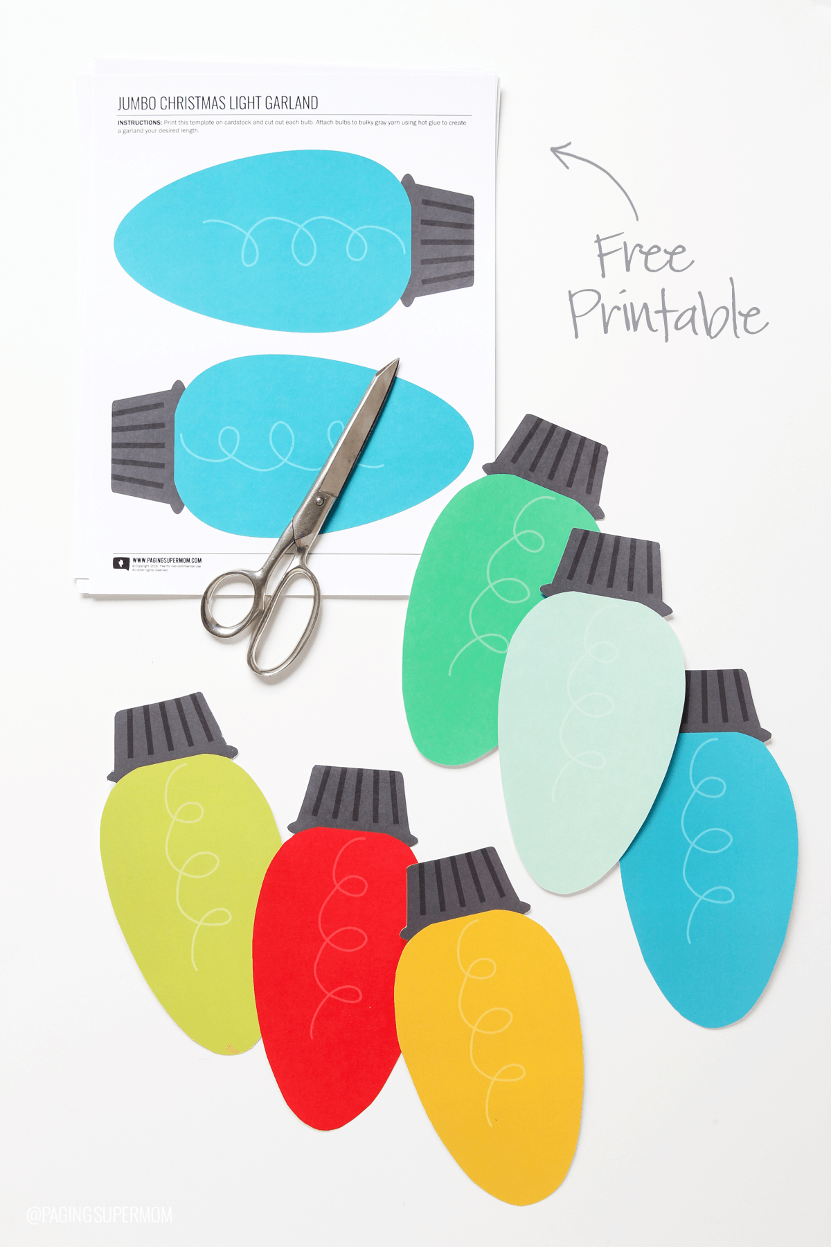 Free Printable Christmas Lights Garland in Christmas Garland Free Printable