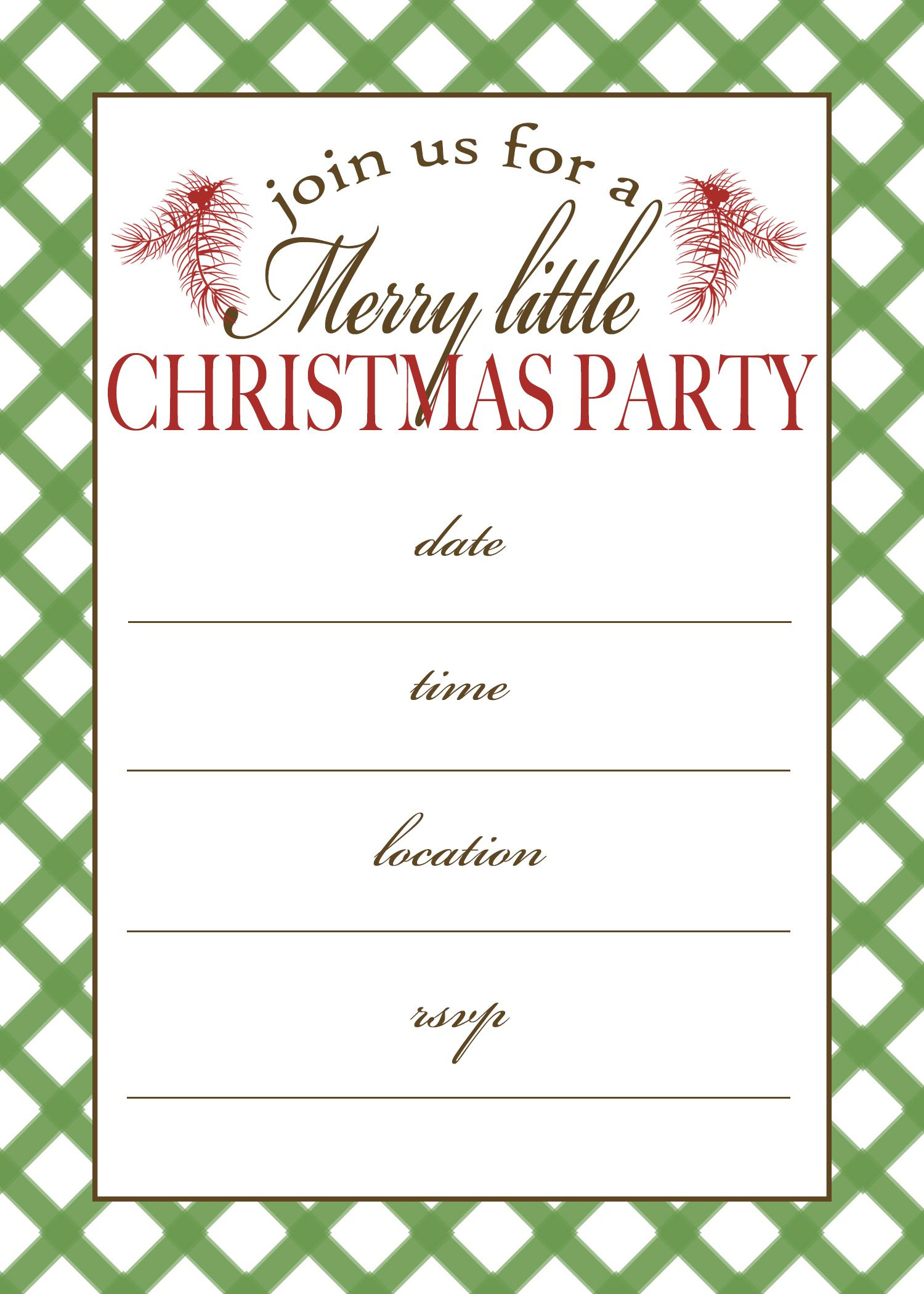 Free Printable Christmas Party Invitation | Moritz Fine Designs intended for Holiday Invitations Free Printable