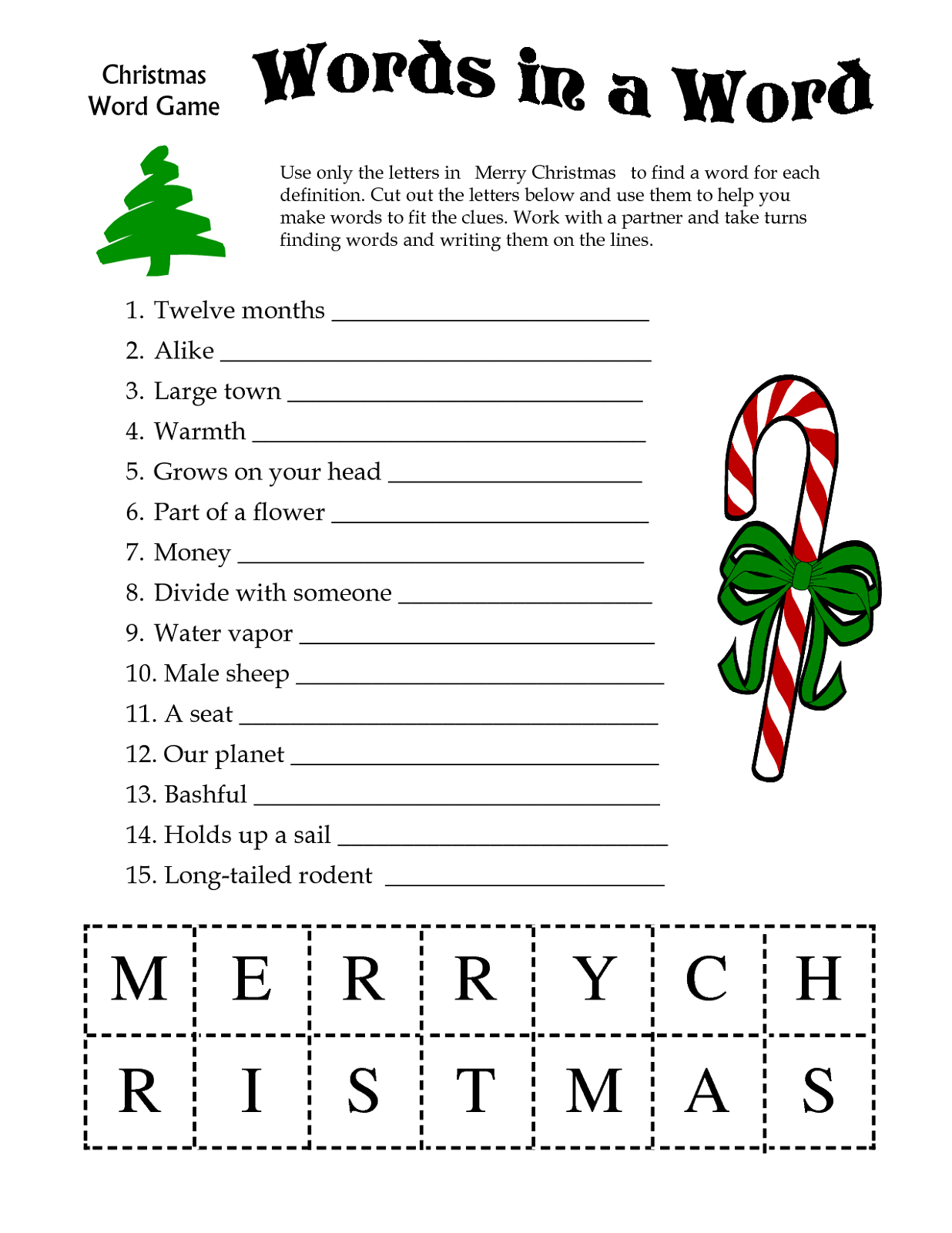 Free Printable Christmas Words Game 2019 | Learning Printable pertaining to Free Printable Christmas Puzzles and Games