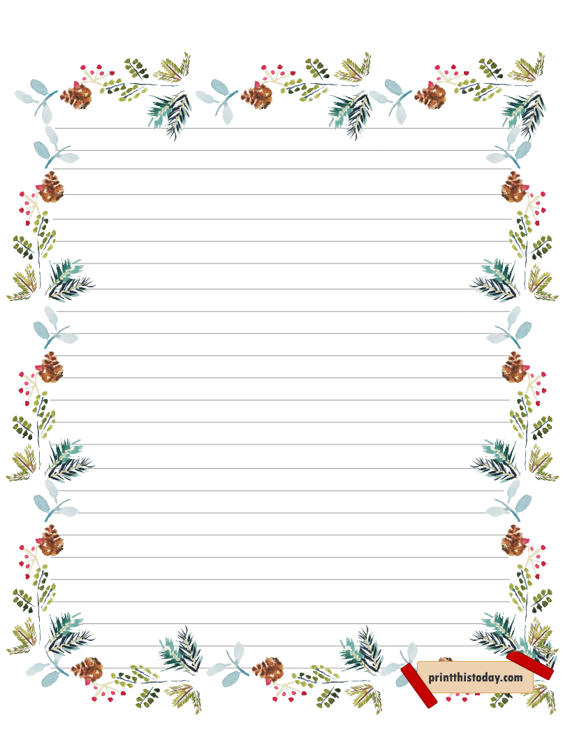 Free Printable Christmas Writing Paper Stationery within Free Printable Christmas Stationery Paper