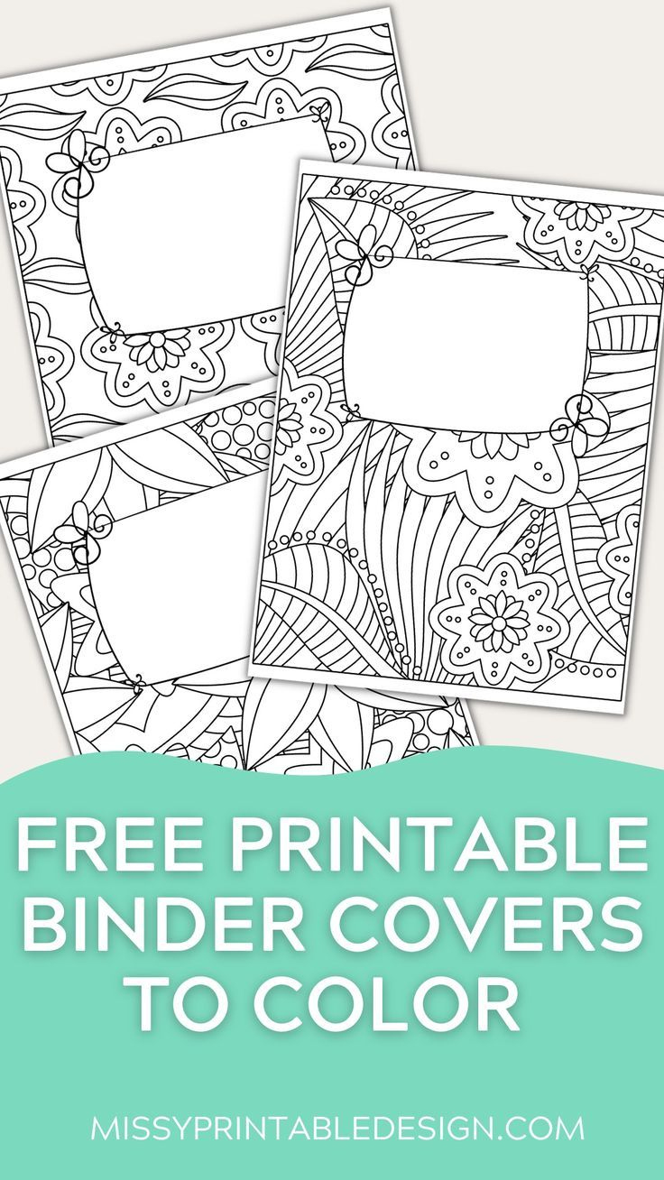 Free Printable Coloring Binder Covers - Missyprintabledesign within Free Printable Binder Covers to Color