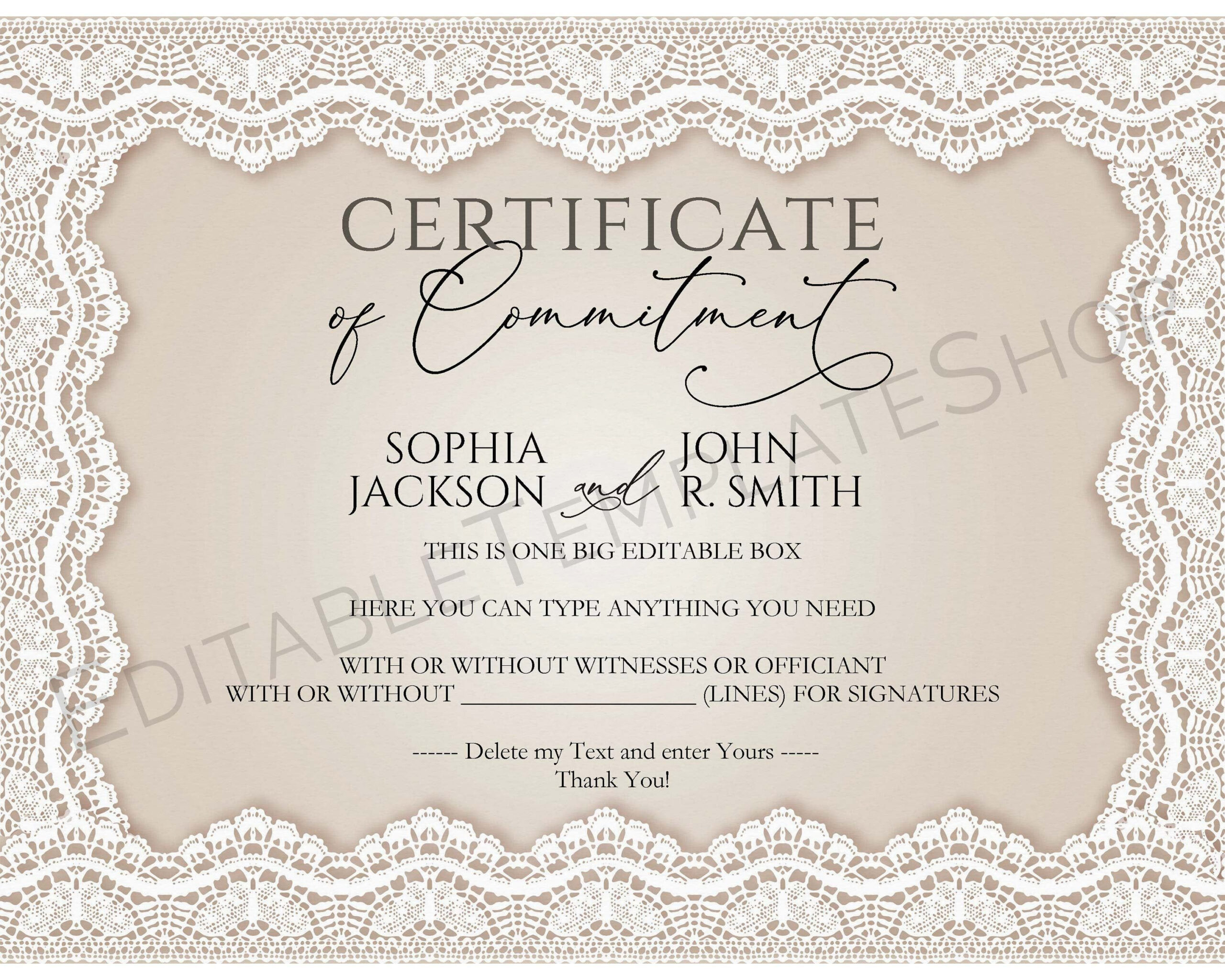 Free Printable Commitment Certificate Template - Printable in Commitment Certificate Free Printable