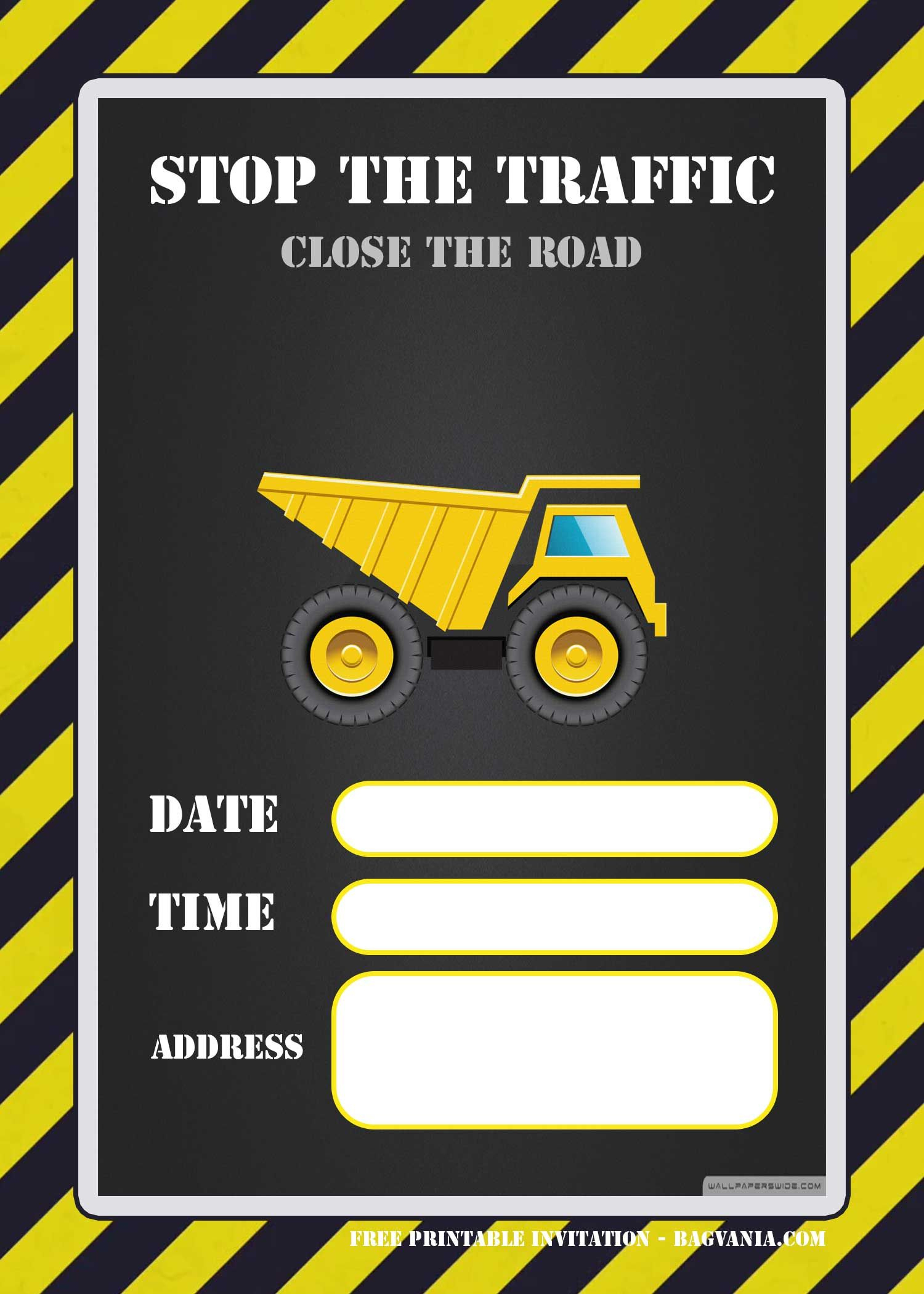 Free Printable Construction Invitation Templates | Construction throughout Free Printable Construction Birthday Invitation Templates