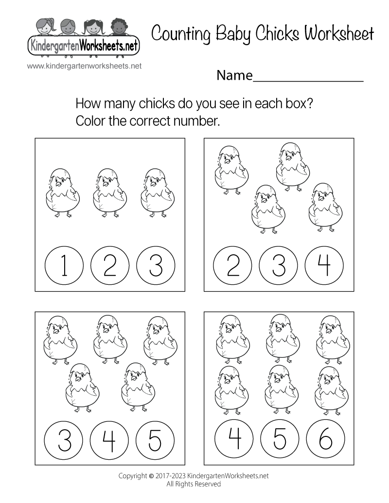 Free Printable Counting Baby Chicks Worksheet within Free Printable Counting Worksheets