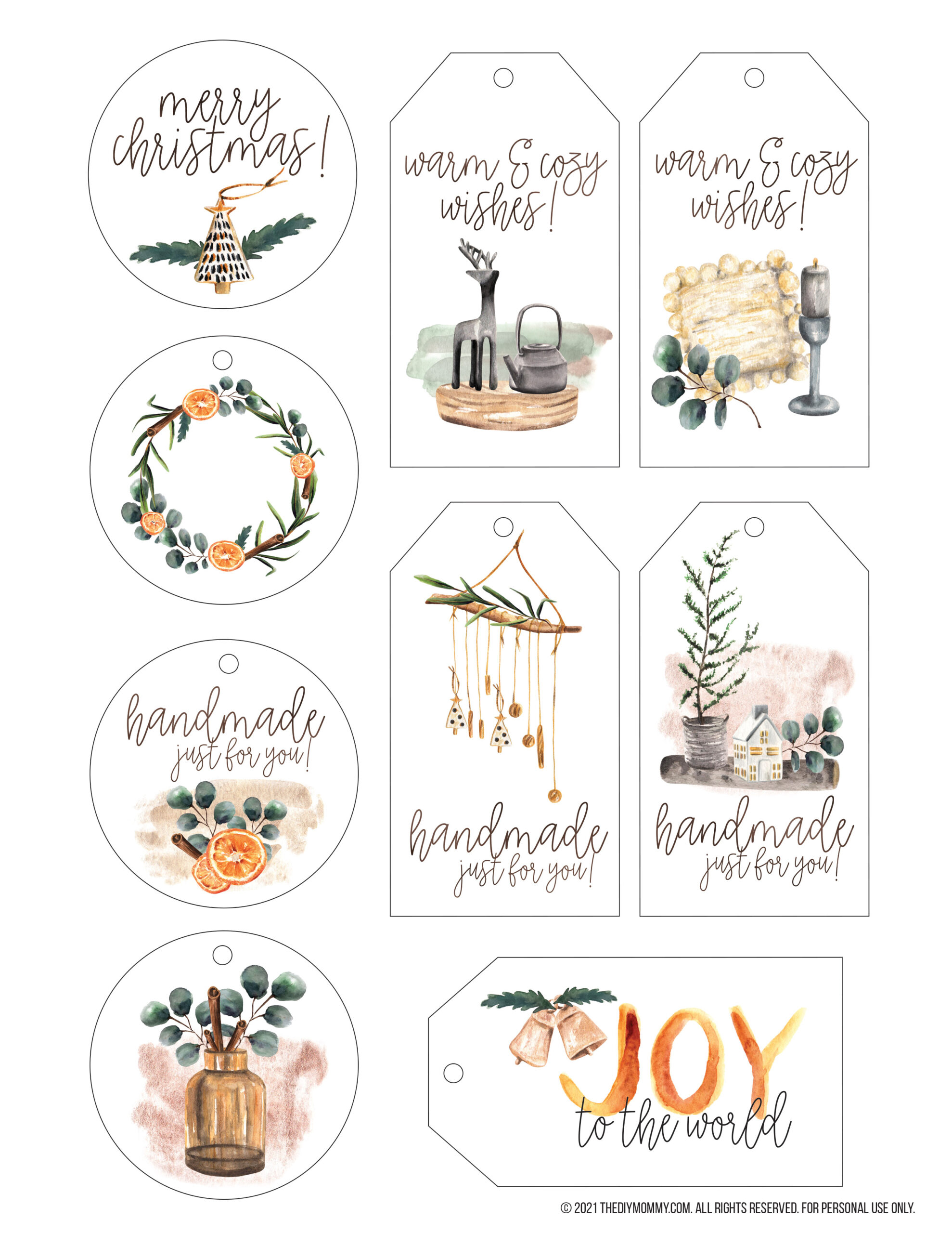 Free Printable Cozy Cottagecore Christmas Gift Tags | The Diy Mommy with regard to Diy Christmas Gift Tags Free Printable