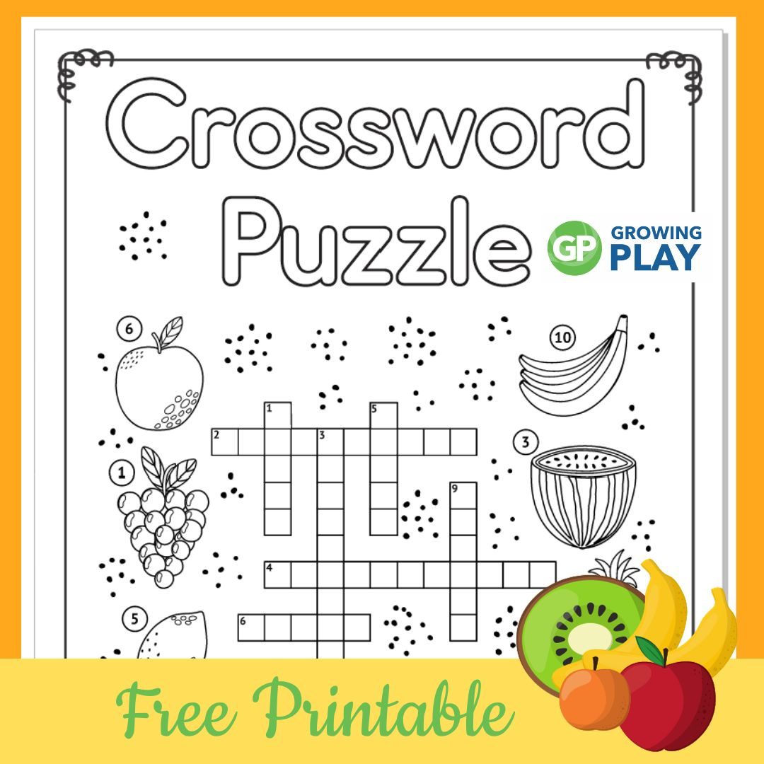 Free Printable Crossword Puzzles For Kids - Growing Play inside Free Easy Printable Crossword Puzzles For Kids