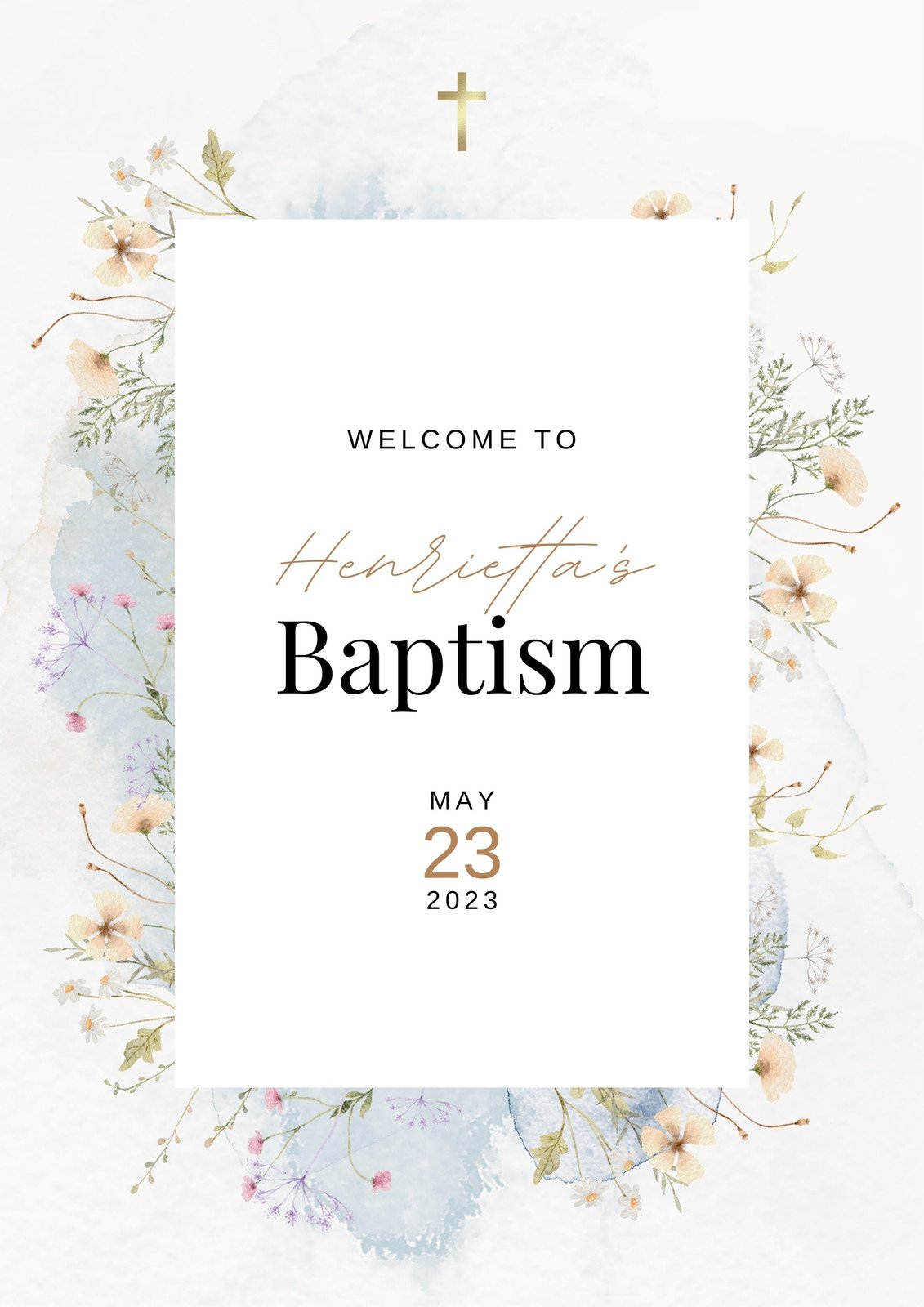 Free Printable, Customizable Baptism Card Templates | Canva for Free Printable Baptism Greeting Cards