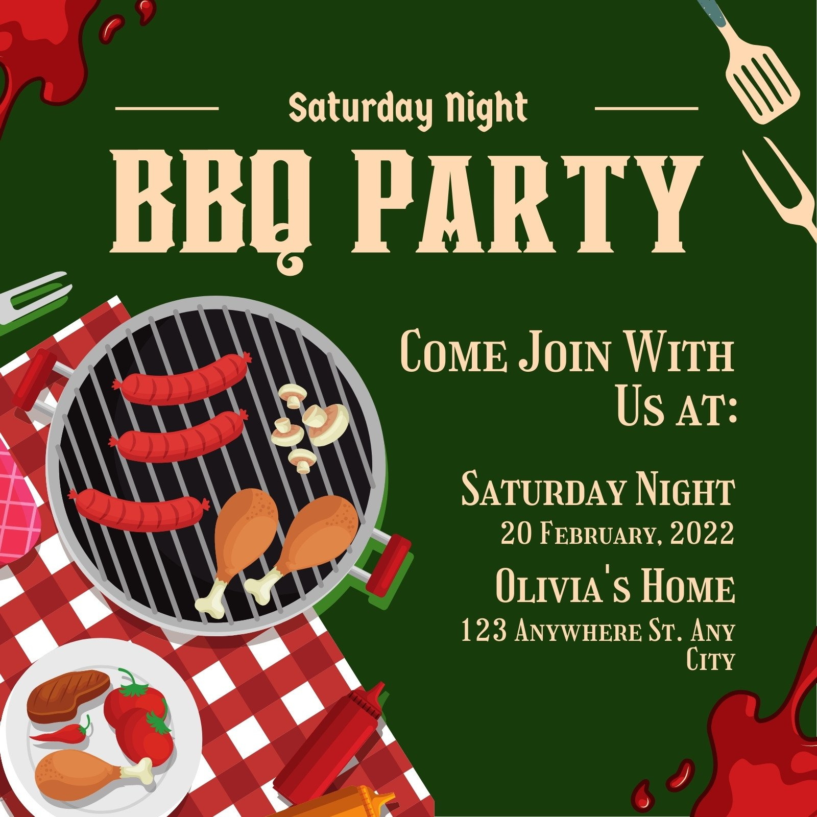 Free, Printable, Customizable Bbq Invitation Templates | Canva within Free Printable Cookout Invitations