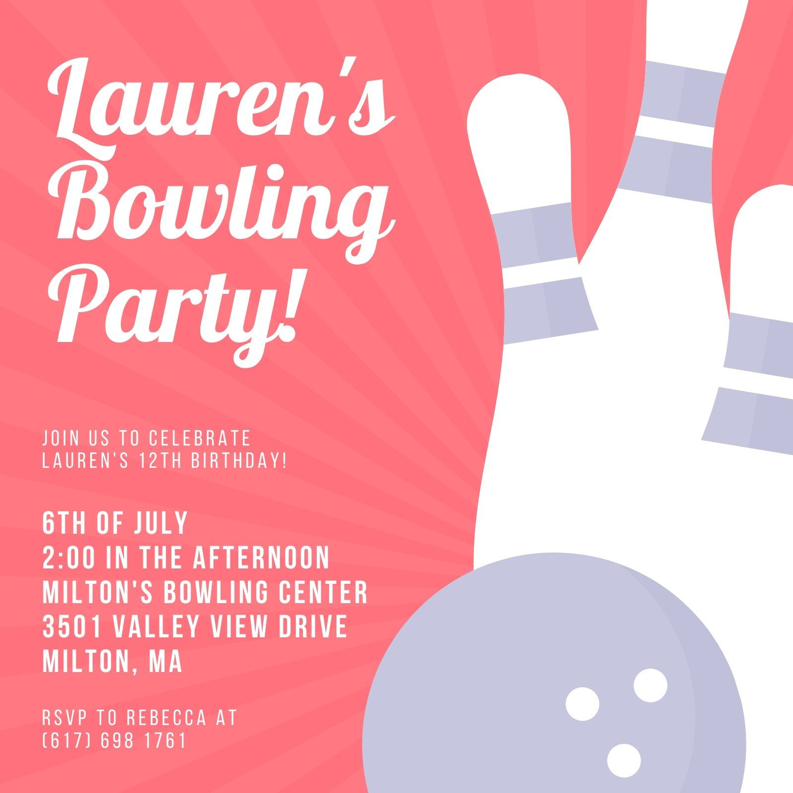 Free Printable, Customizable Bowling Invitation Templates | Canva in Free Printable Bowling Invitation Templates