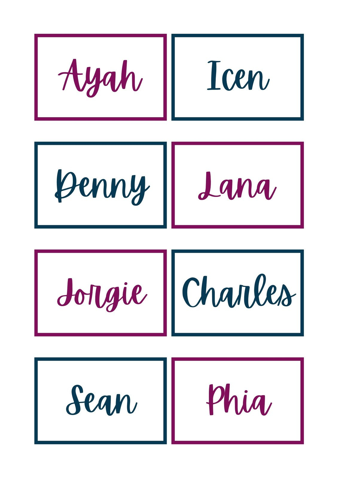 Free, Printable, Customizable Name Tag Templates | Canva intended for Free Printable Name Tags