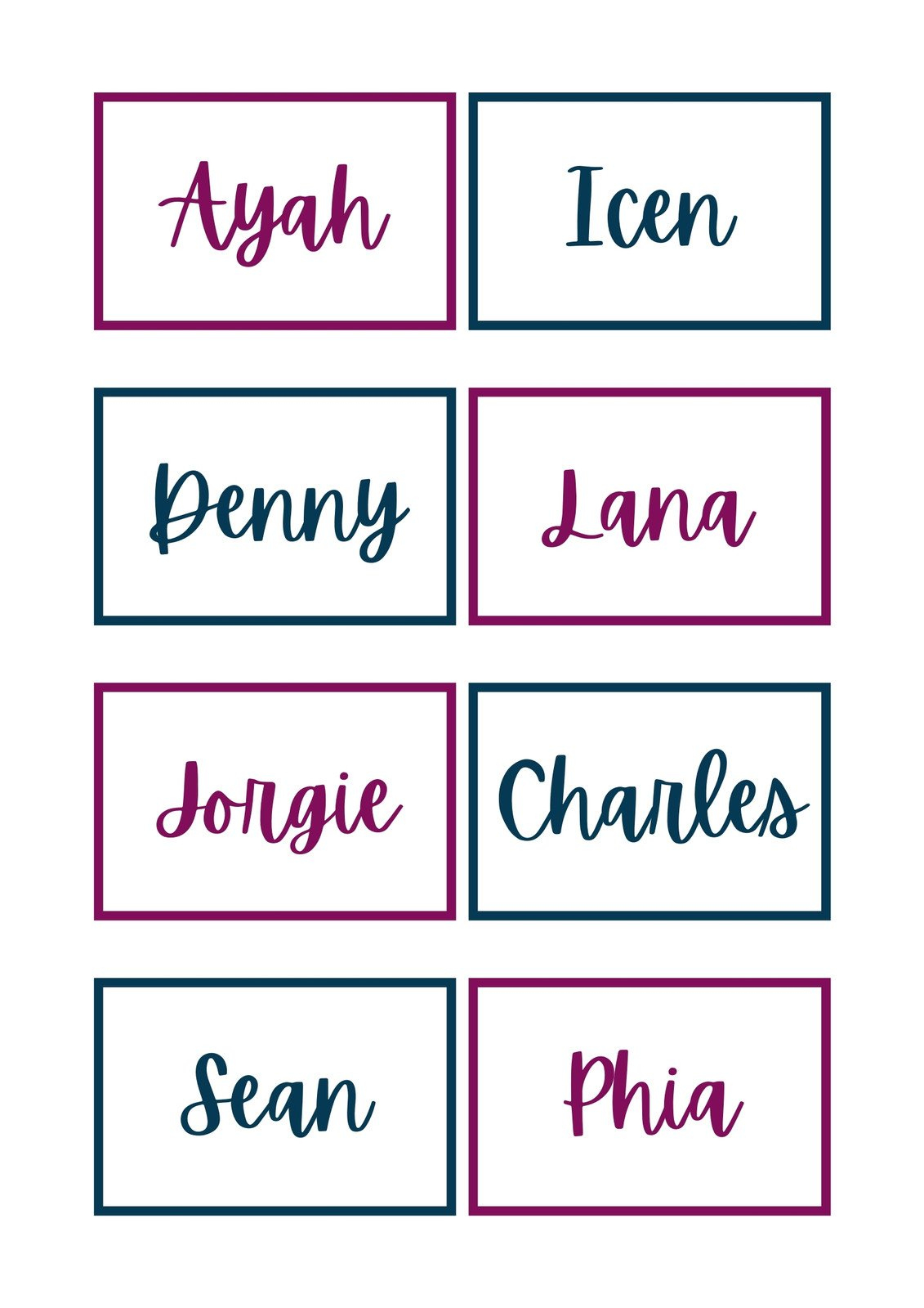Free, Printable, Customizable Name Tag Templates | Canva regarding Free Printable Name Labels For Kids