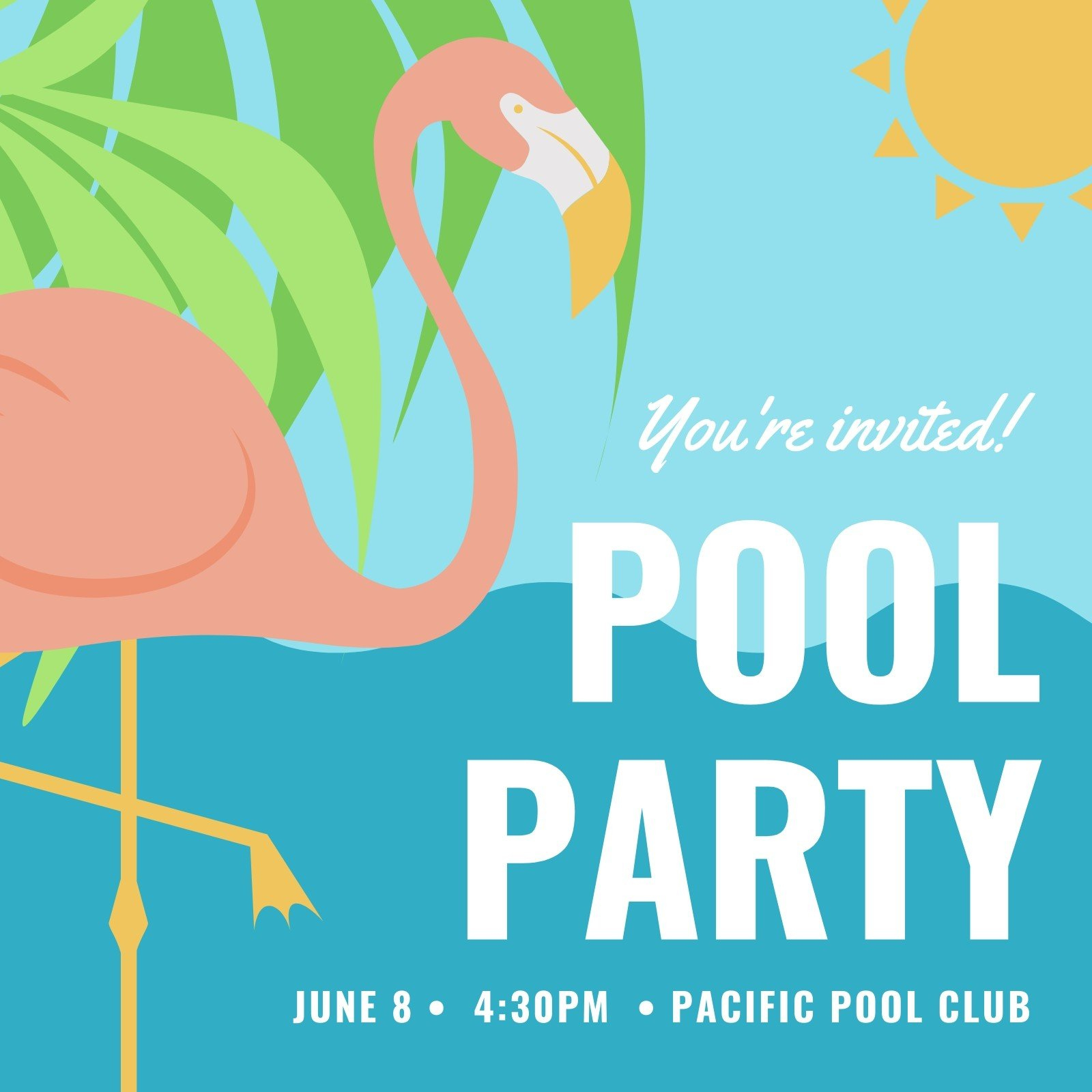 Free Printable, Customizable Pool Party Invitation Templates | Canva inside Free Printable Pool Party Invitation Cards