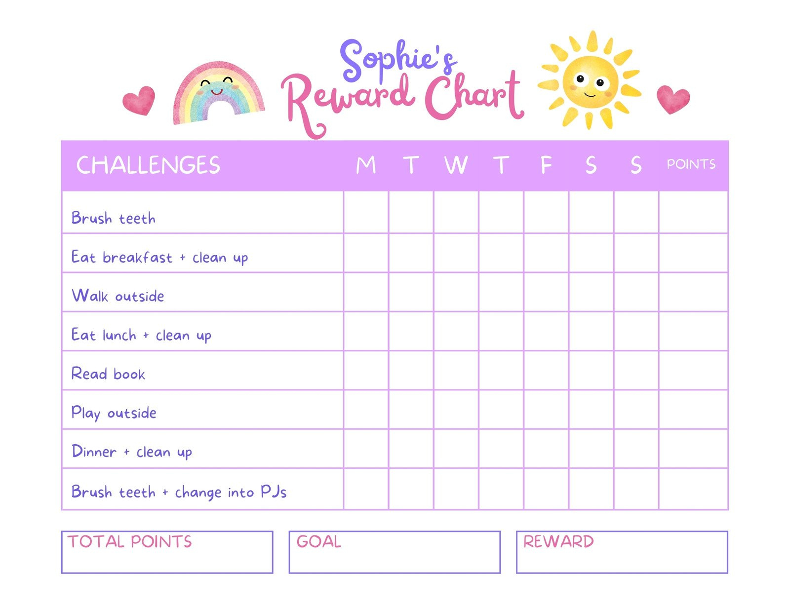 Free Printable, Customizable Reward Chart Poster Templates | Canva pertaining to Free Printable Reward Charts