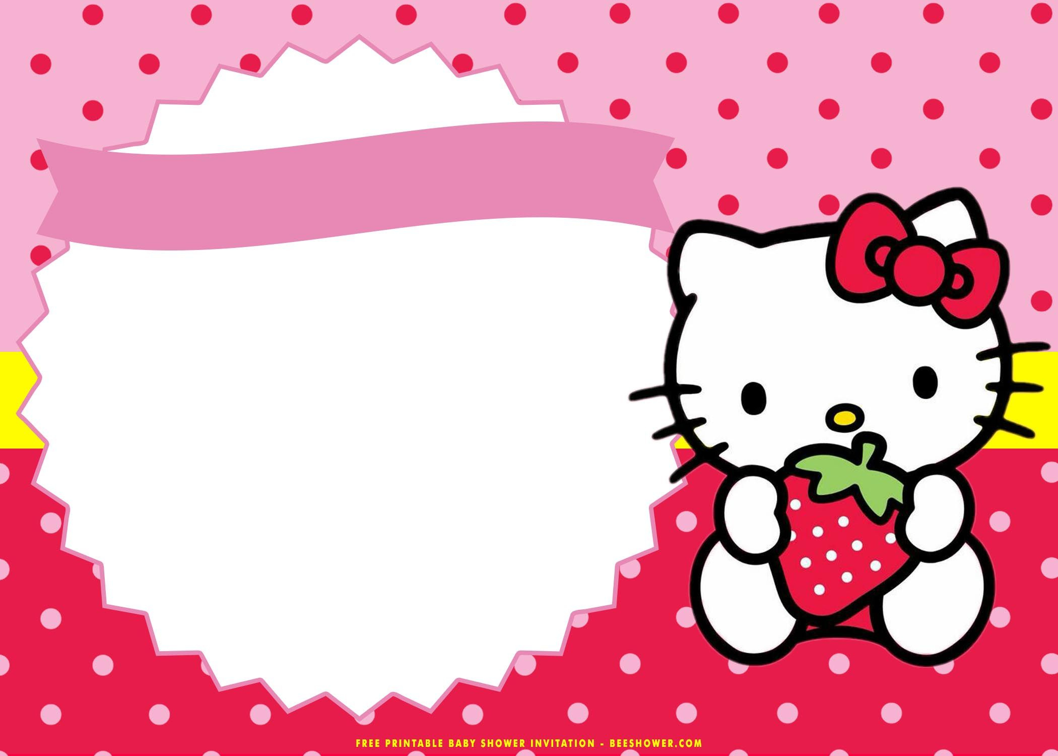 Free Printable) - Cute Hello Kitty Baby Shower Invitation in Free Printable Hello Kitty Baby Shower Invitations