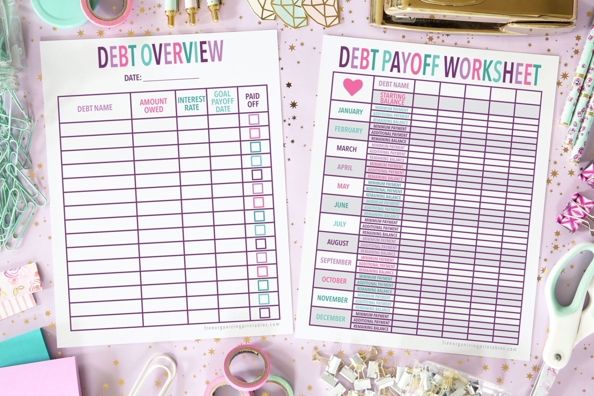 Free Printable Debt Payoff Planner | Free Organizing Printables throughout Free Printable Debt Payoff Worksheet