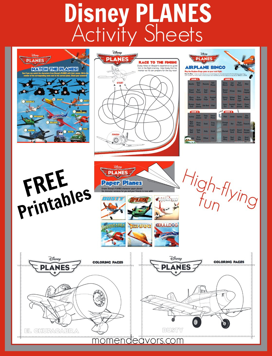 Free Printable Disney Planes Activities &amp; Coloring Sheets within Free Planes Printables