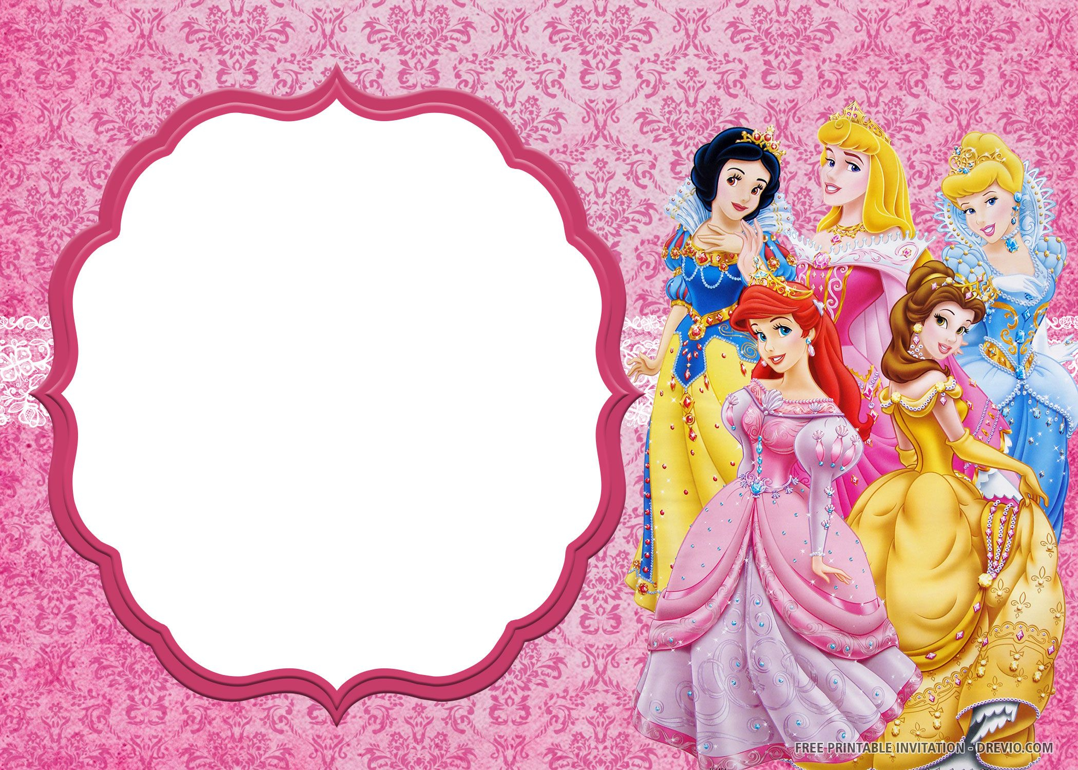 Free Printable Disney Princess Invitation Templates | Disney for Disney Princess Birthday Invitations Free Printable