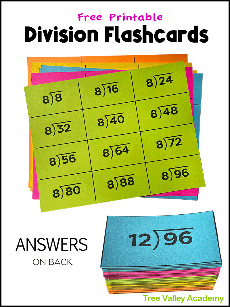 Free Printable Division Flash Cards 0-12 With Answers On The Back regarding Free Printable Division Flash Cards