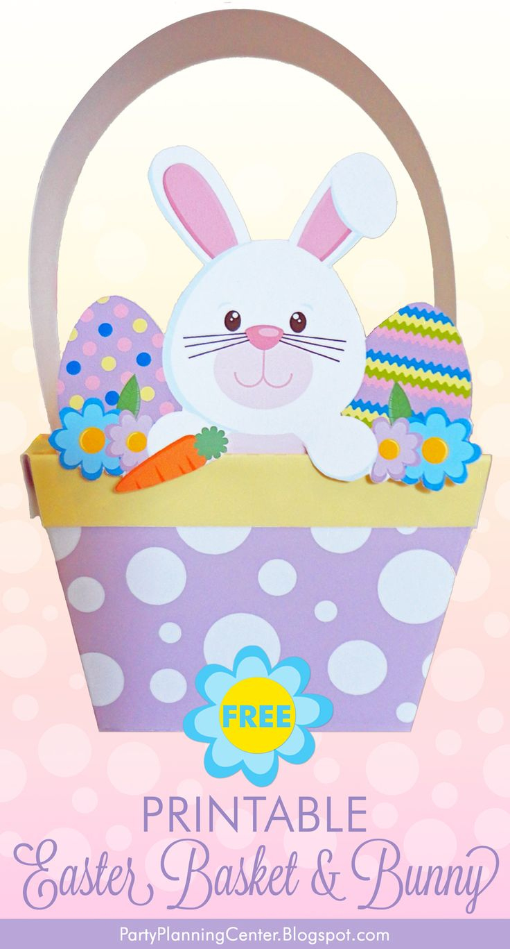 Free Printable Easter Basket And Bunny | Easter Basket Crafts within Free Printable Easter Baskets