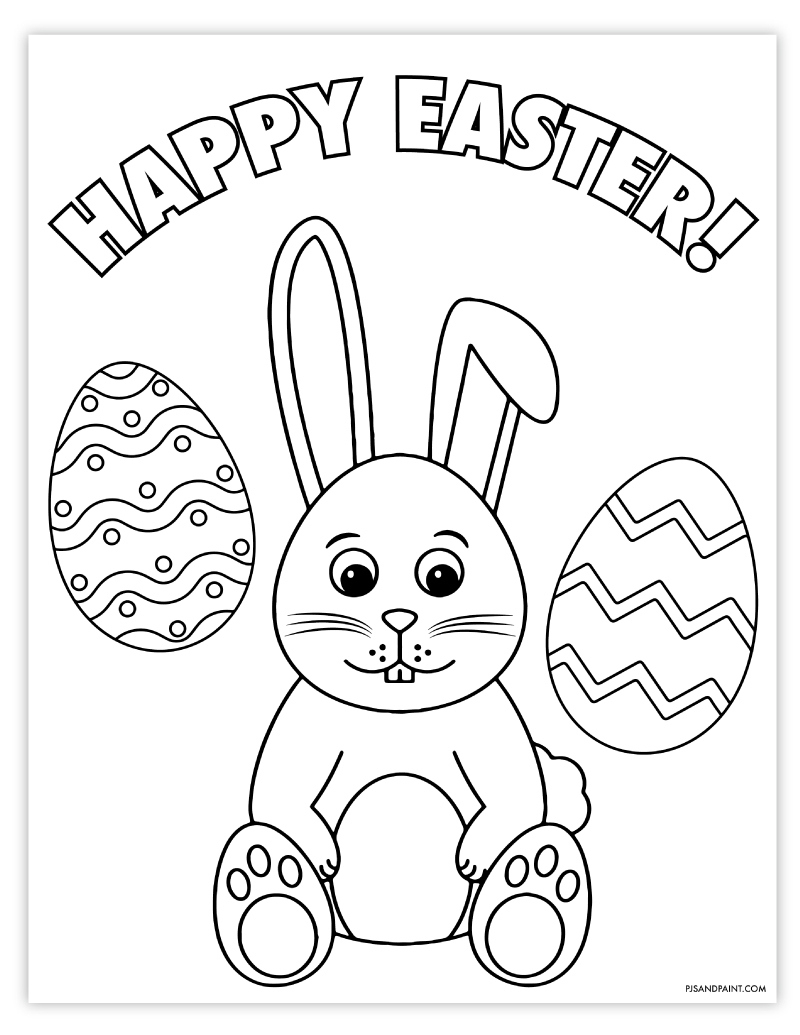 Free Printable Easter Coloring Page - Pjs And Paint regarding Coloring Pages Free Printable Easter