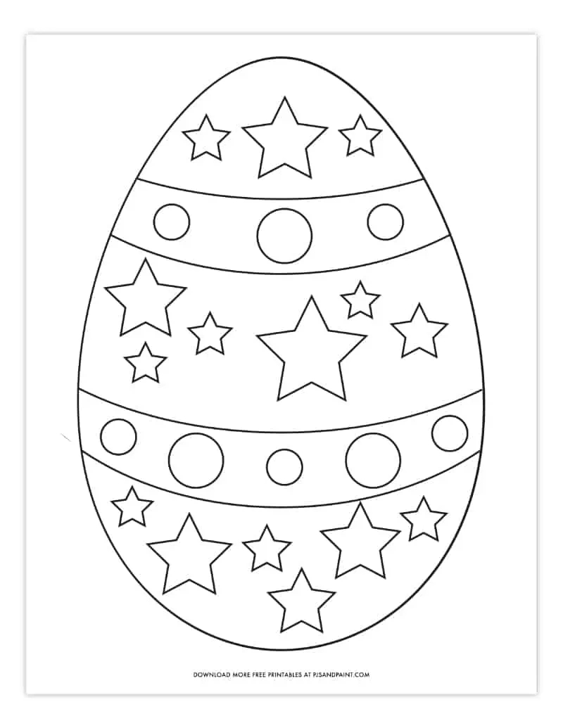 Free Printable Easter Egg Coloring Pages - Easter Egg Template for Easter Egg Coloring Pages Free Printable