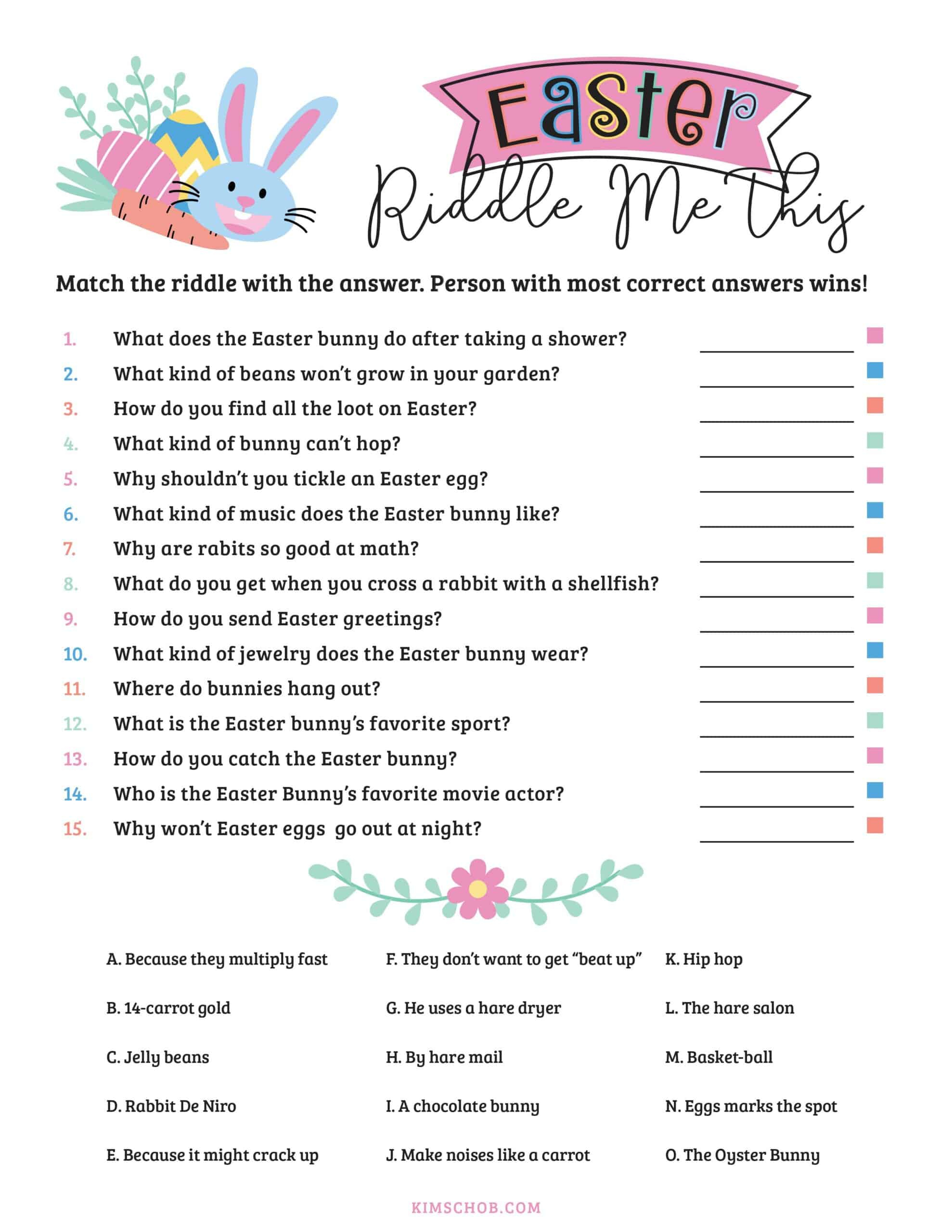 Free Printable Easter Games - Kim Schob in Free Printable Games For Adults